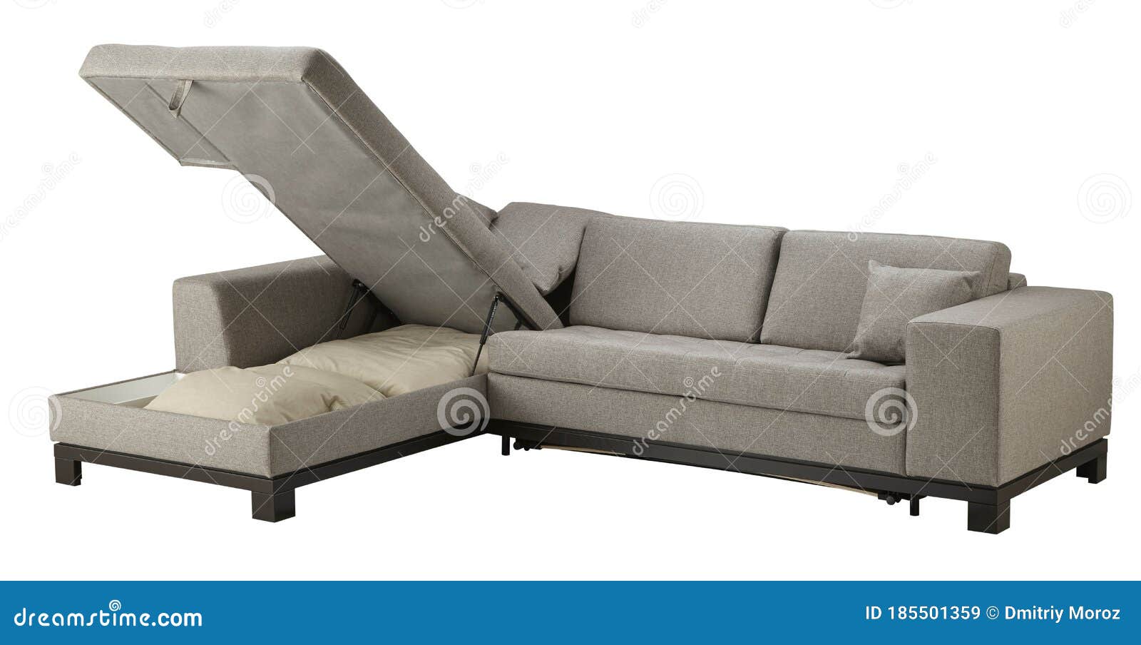 Grey corner couch bed stock image. Image of chaise, loveseat 185501359