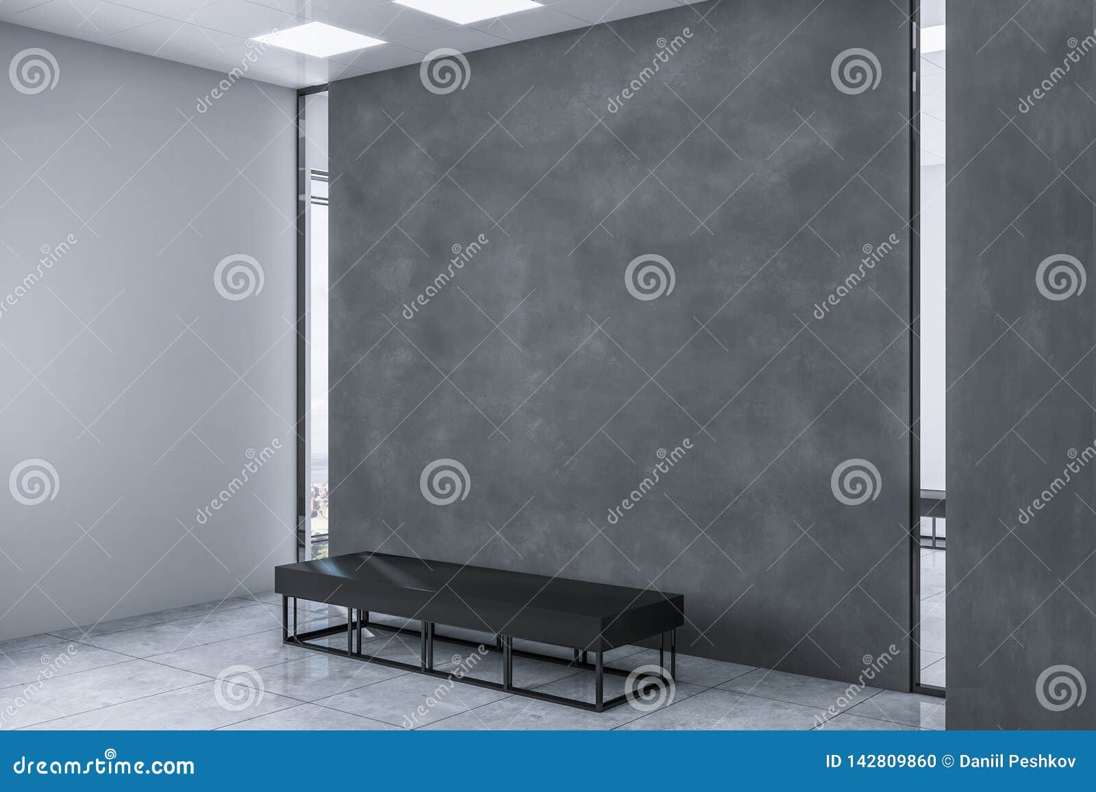 Download Grey Exhibition Hall With Empty Copyspace Stock Illustration - Illustration of mock, interior ...