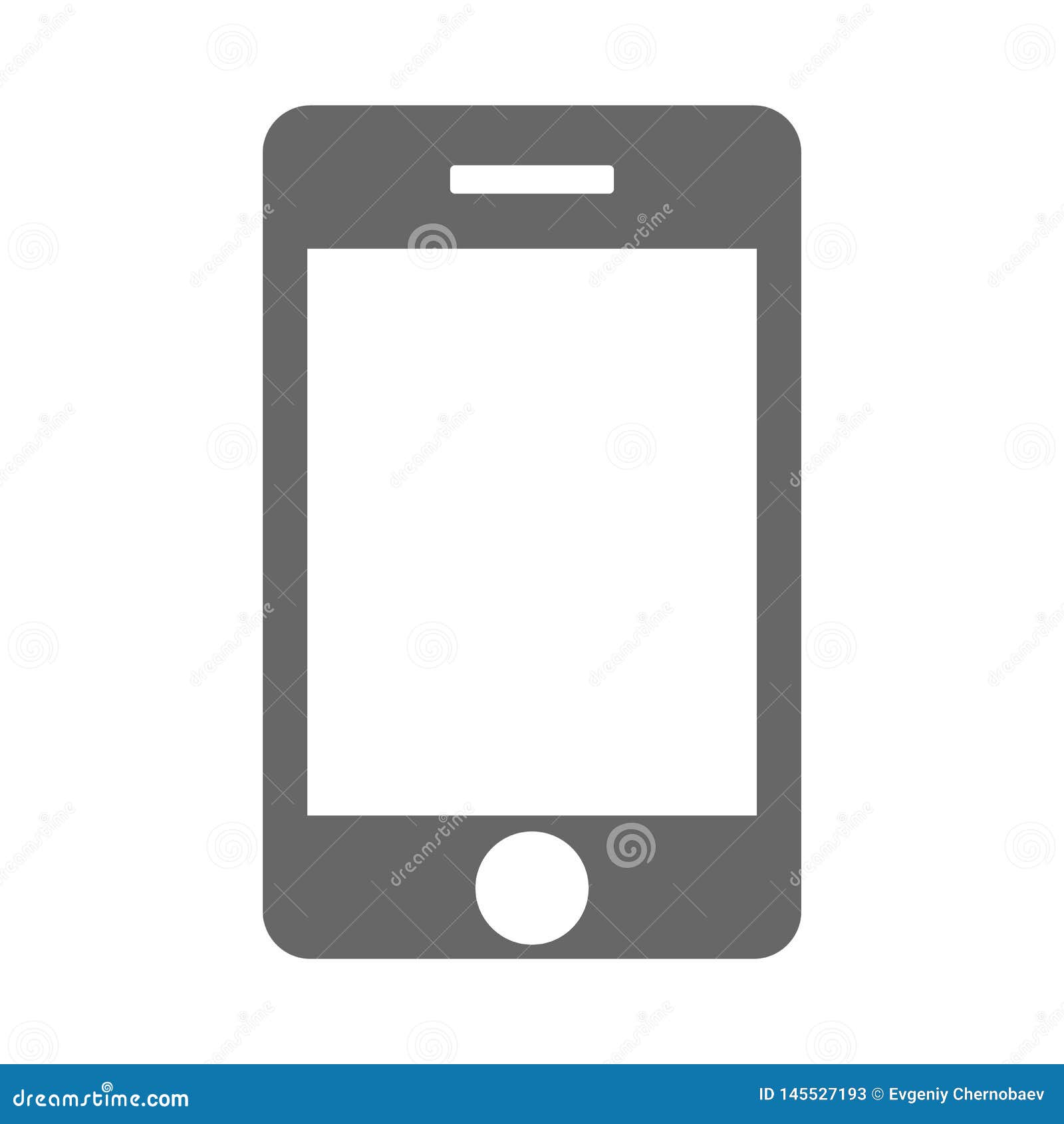 Grey Flat Style Icon Mobile Phone. Mobile Phone Sign  Design Contact