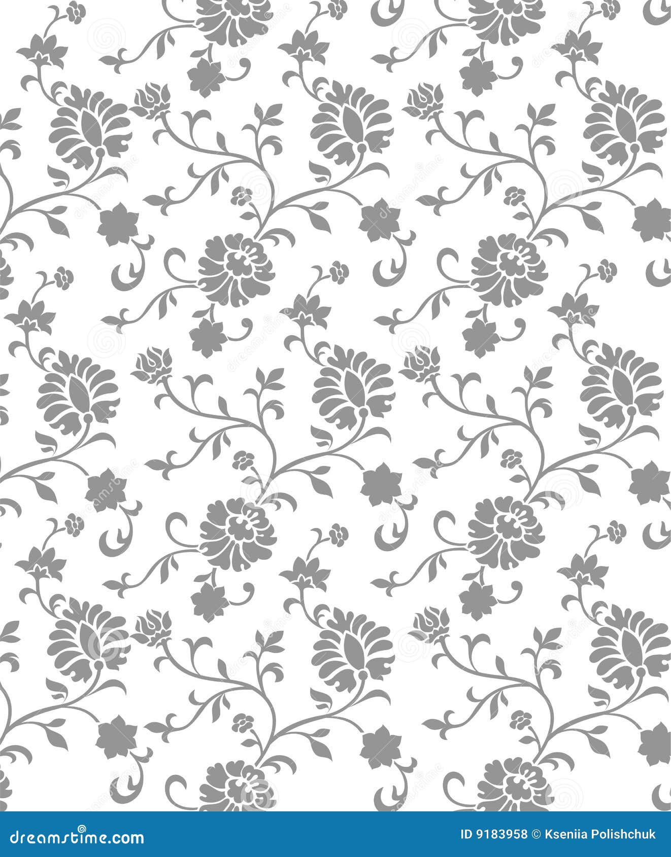 Grey Flower. Floral Background. Stock Vector - Illustration of curl, flower:  9183958