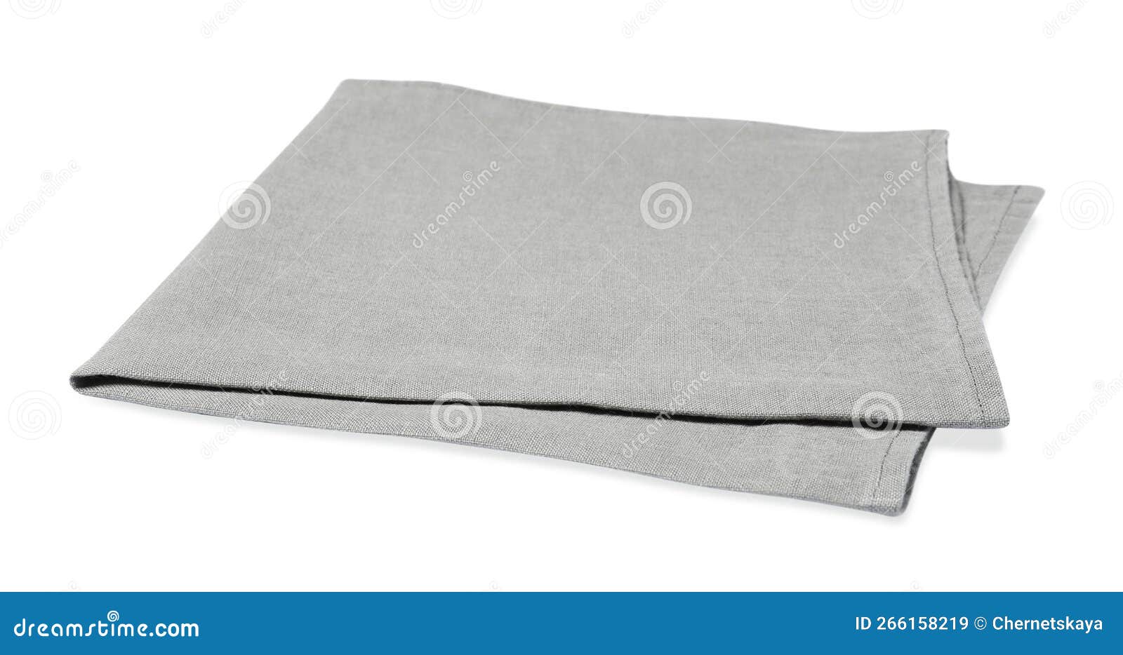 Grey Folded Fabric Napkin on White Background Stock Image Image of