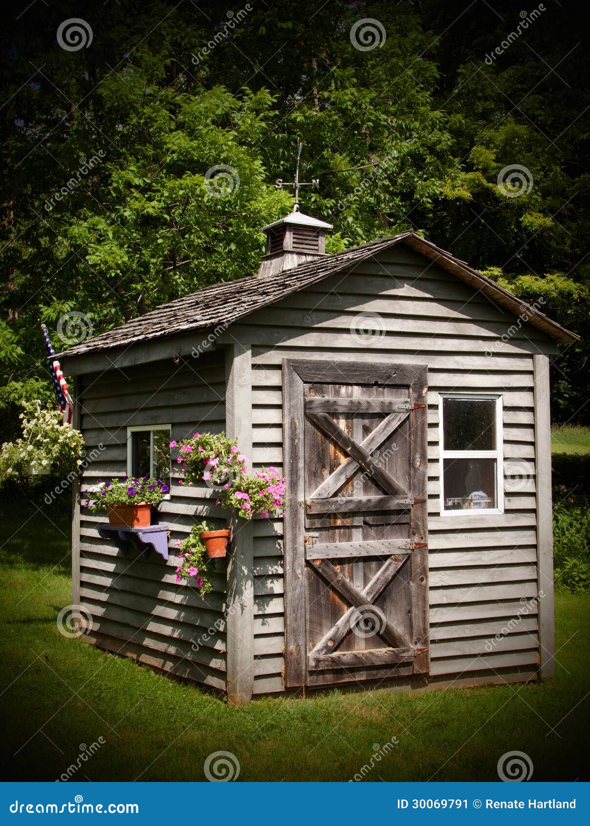 Rustic Garden Shed stock image. Image of shelf, grass 