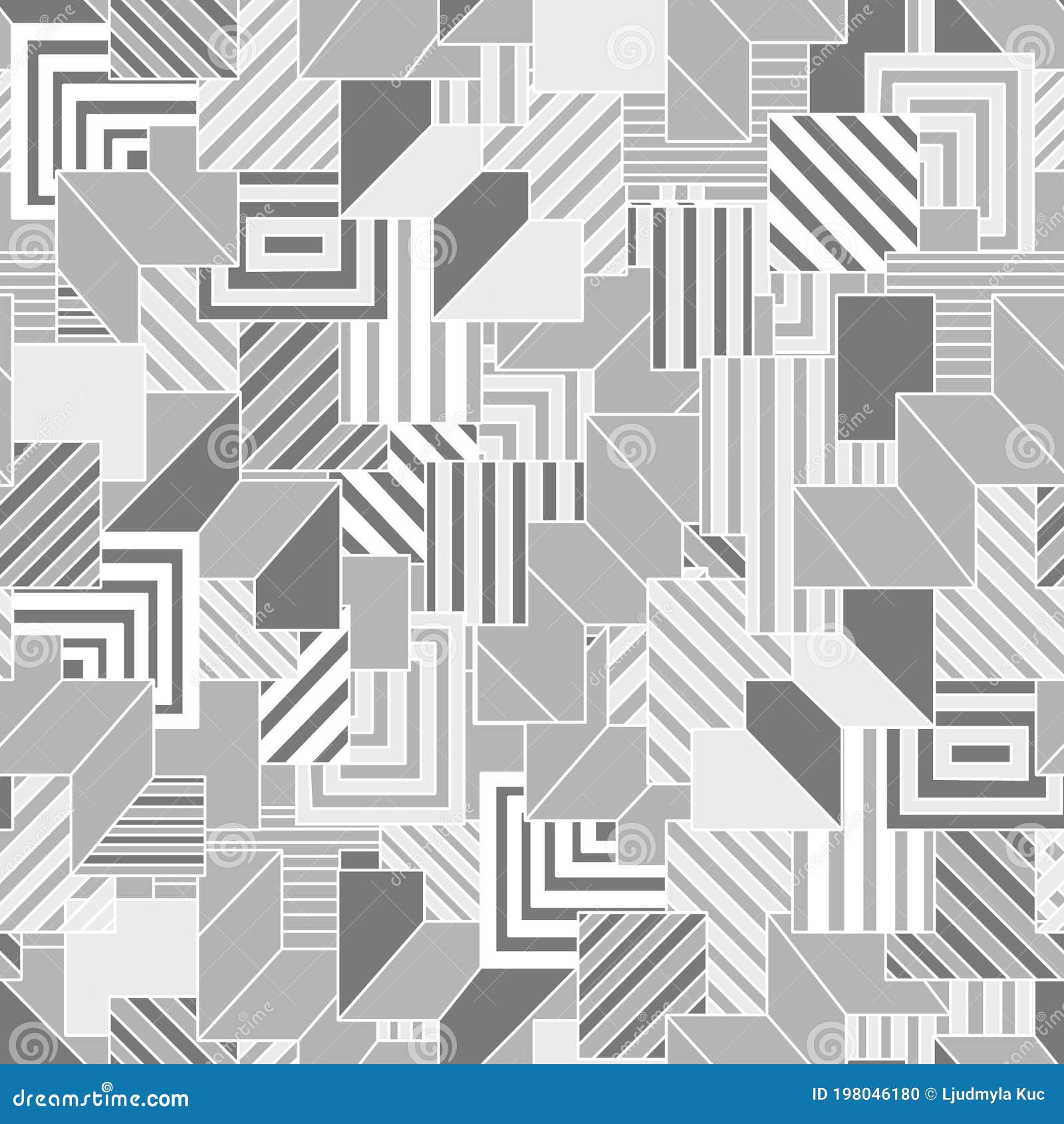 Grey Geometry Lines Seamless Pattern Stock Vector Illustration of