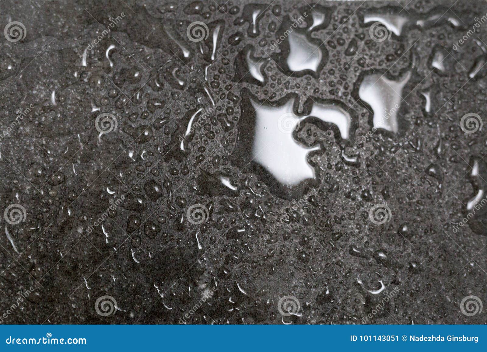 Grey Granite in Raindrops, Granite Texture with Water Drops.background