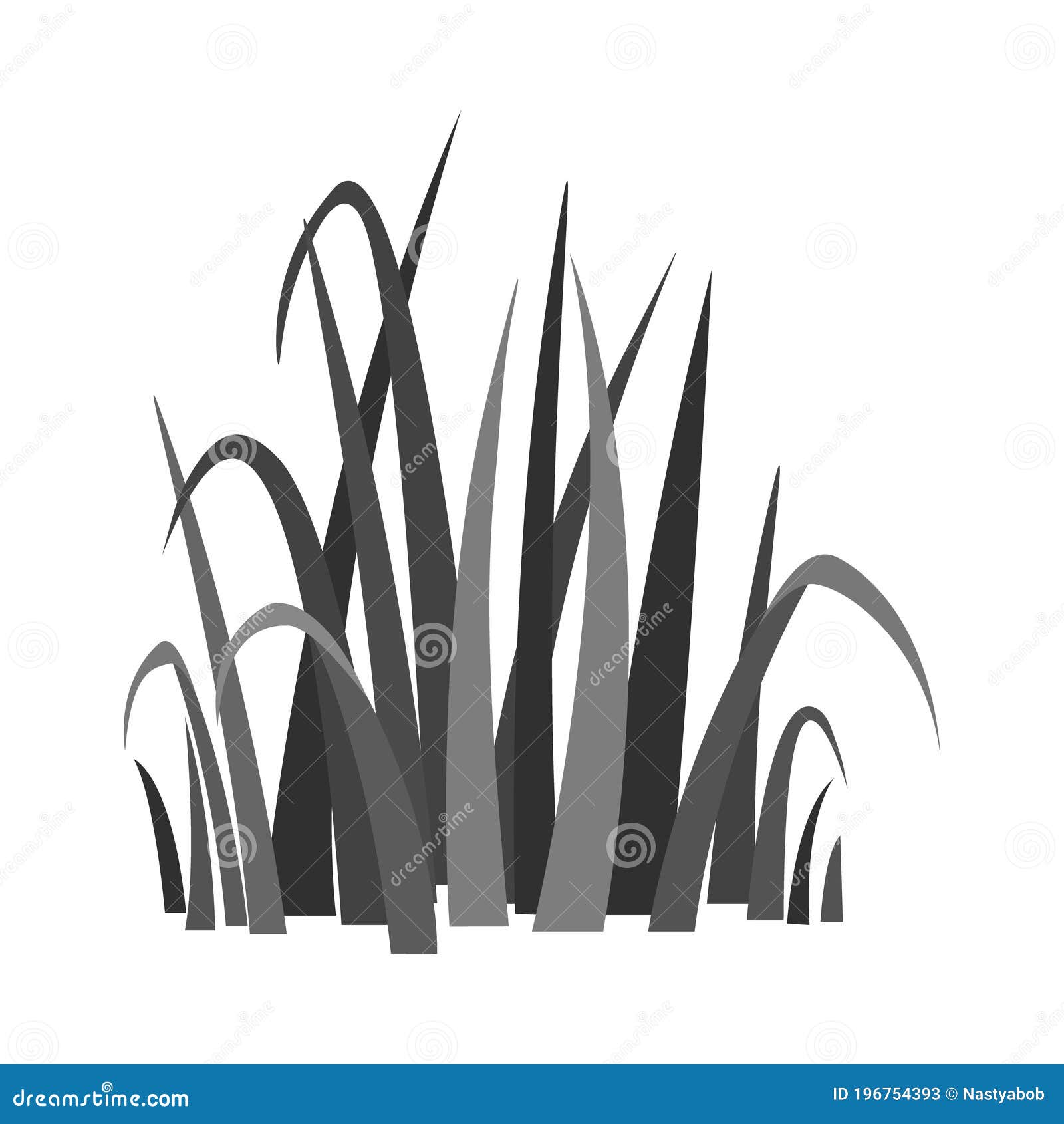 Grey Grass on White Background. Stock Vector - Illustration of cartoon ...