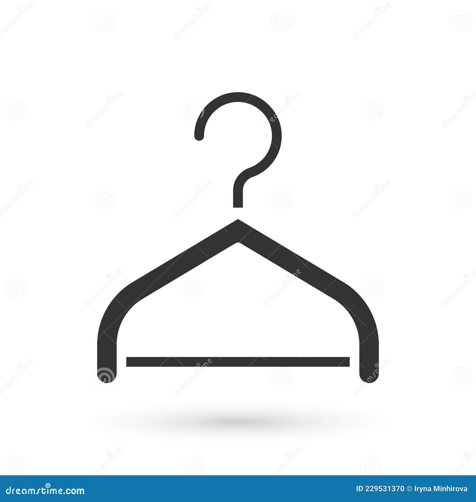 Grey Hanger Wardrobe Icon Isolated on White Background. Cloakroom Icon ...