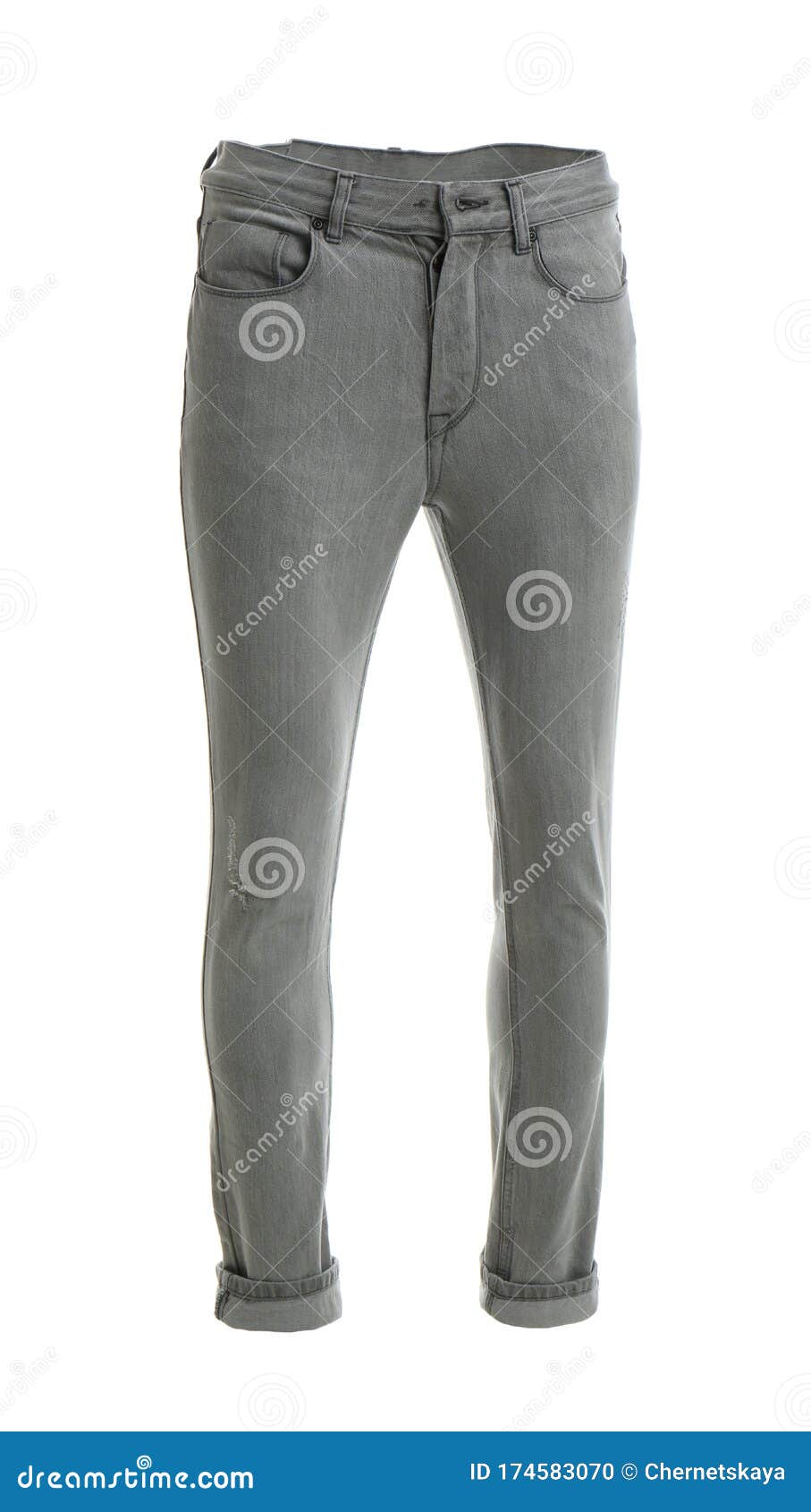 Grey Jeans on Mannequin Against White Background Stock Photo - Image of ...