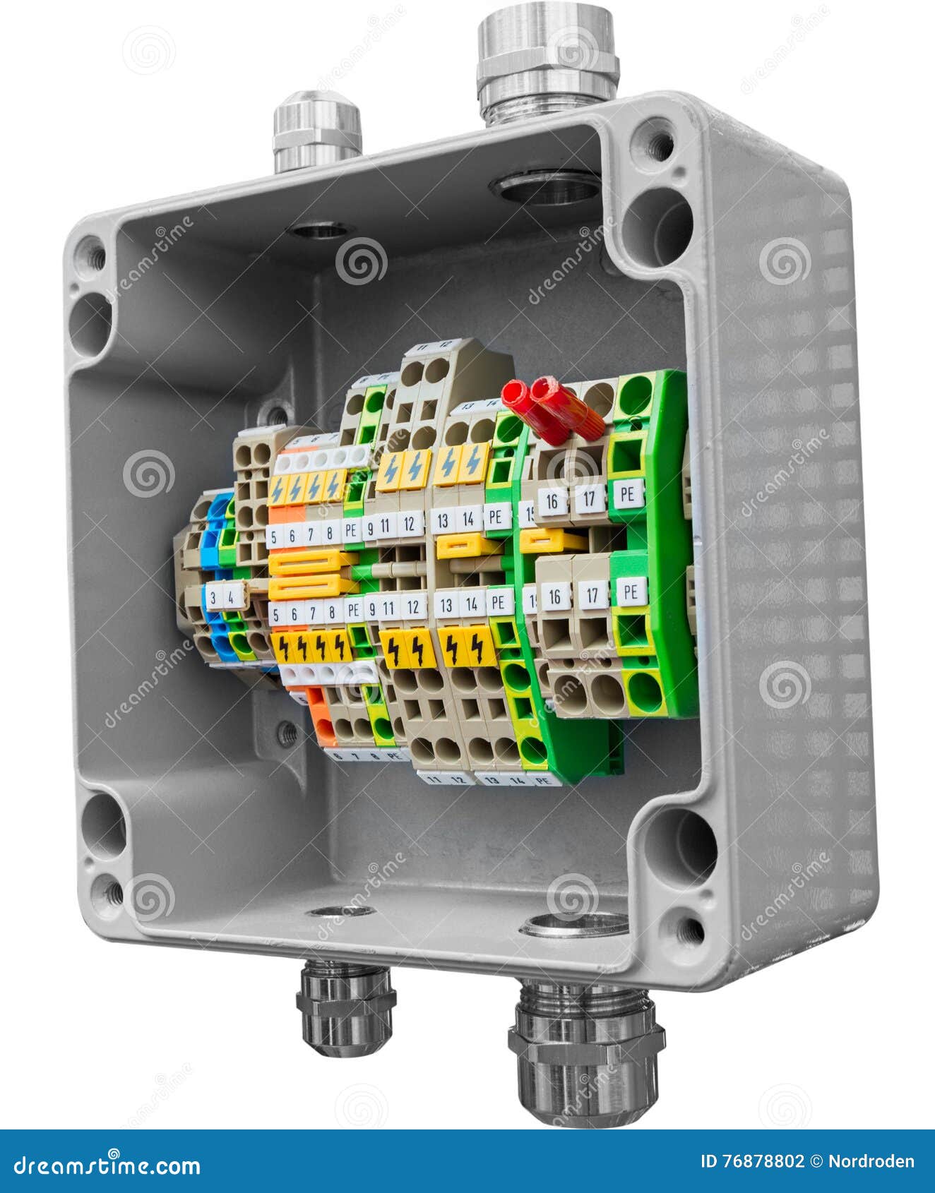Grey junction box stock photo. Image of electric, component 76878802