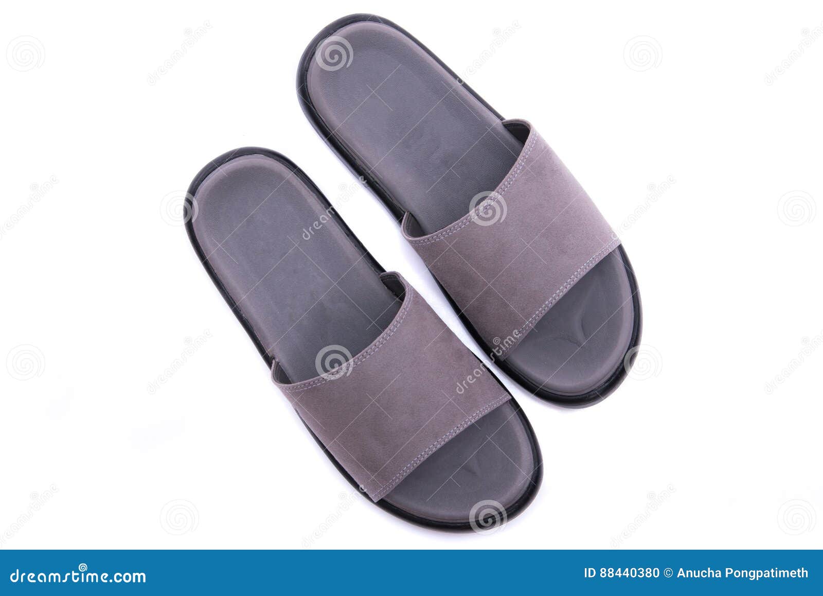 Grey leather sandal stock photo. Image of male, sandal 88440380