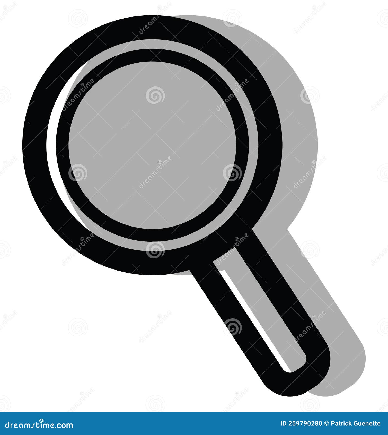 Grey magnifier, icon stock vector. Illustration of medicine - 259790280
