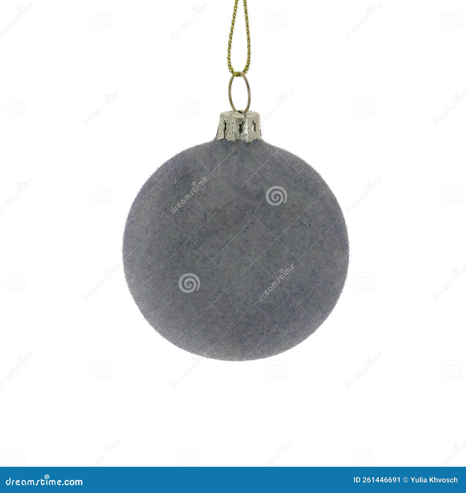 Grey Matt Christmas Ball Isolated on White. Stock Image Image of