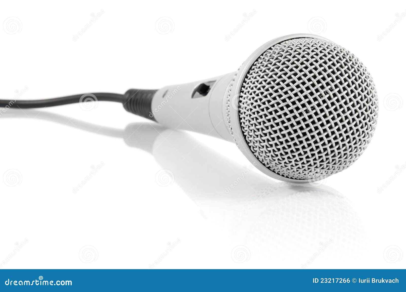 Grey Metallic Microphone with Cable Stock Photo Image of conductor