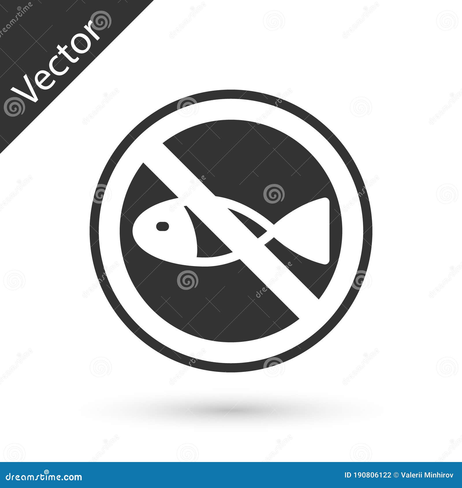 Download Grey No Fishing Icon Isolated On White Background ...
