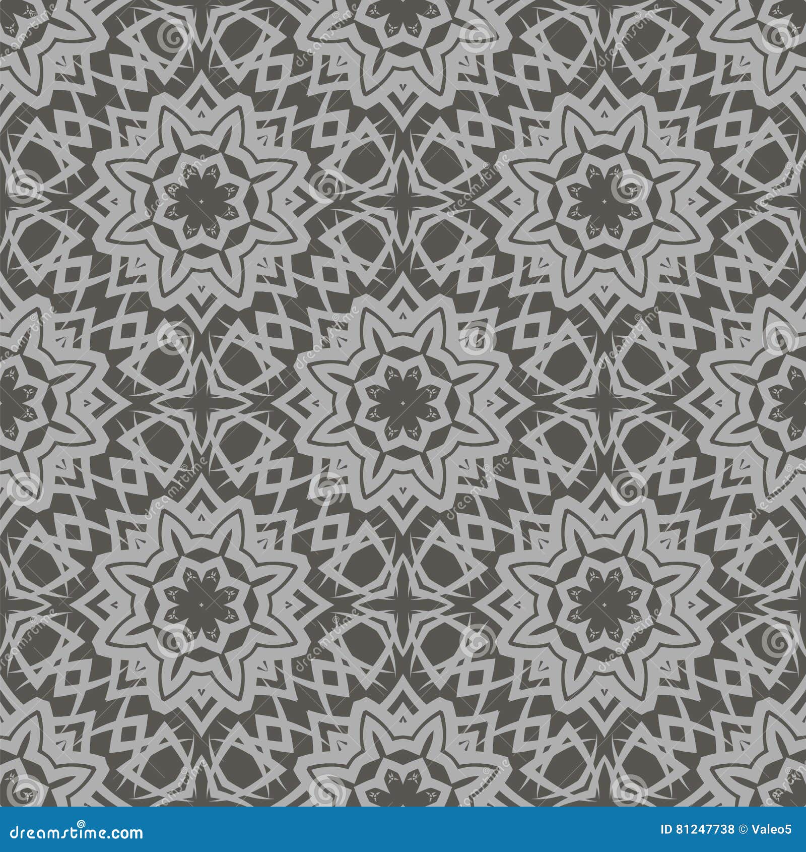Grey Ornamental Seamless Line Pattern Stock Vector Illustration of