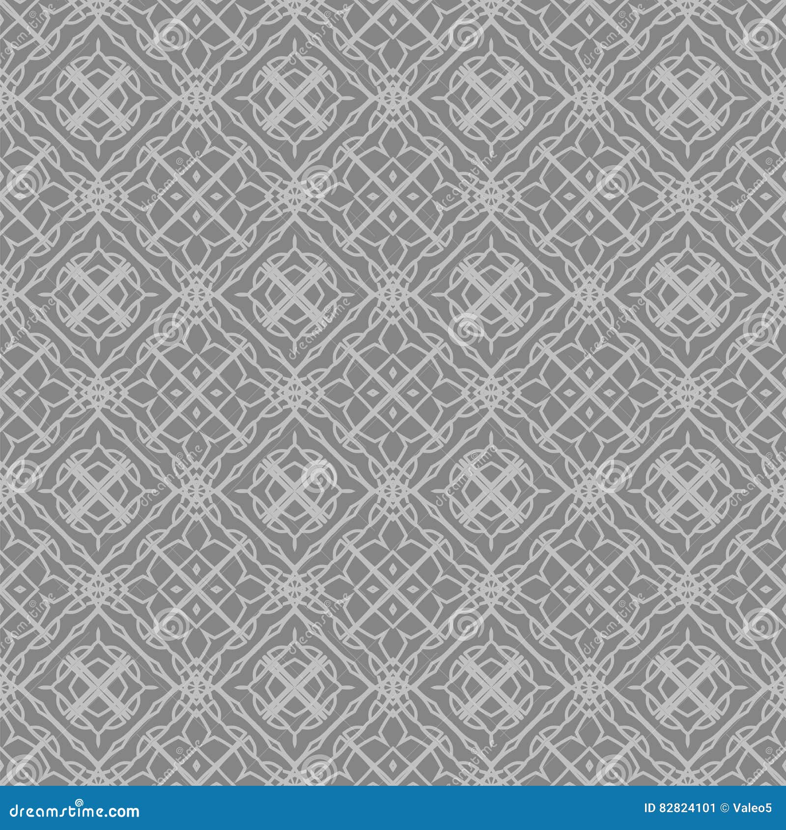 Grey Ornamental Seamless Line Pattern Stock Vector Illustration of