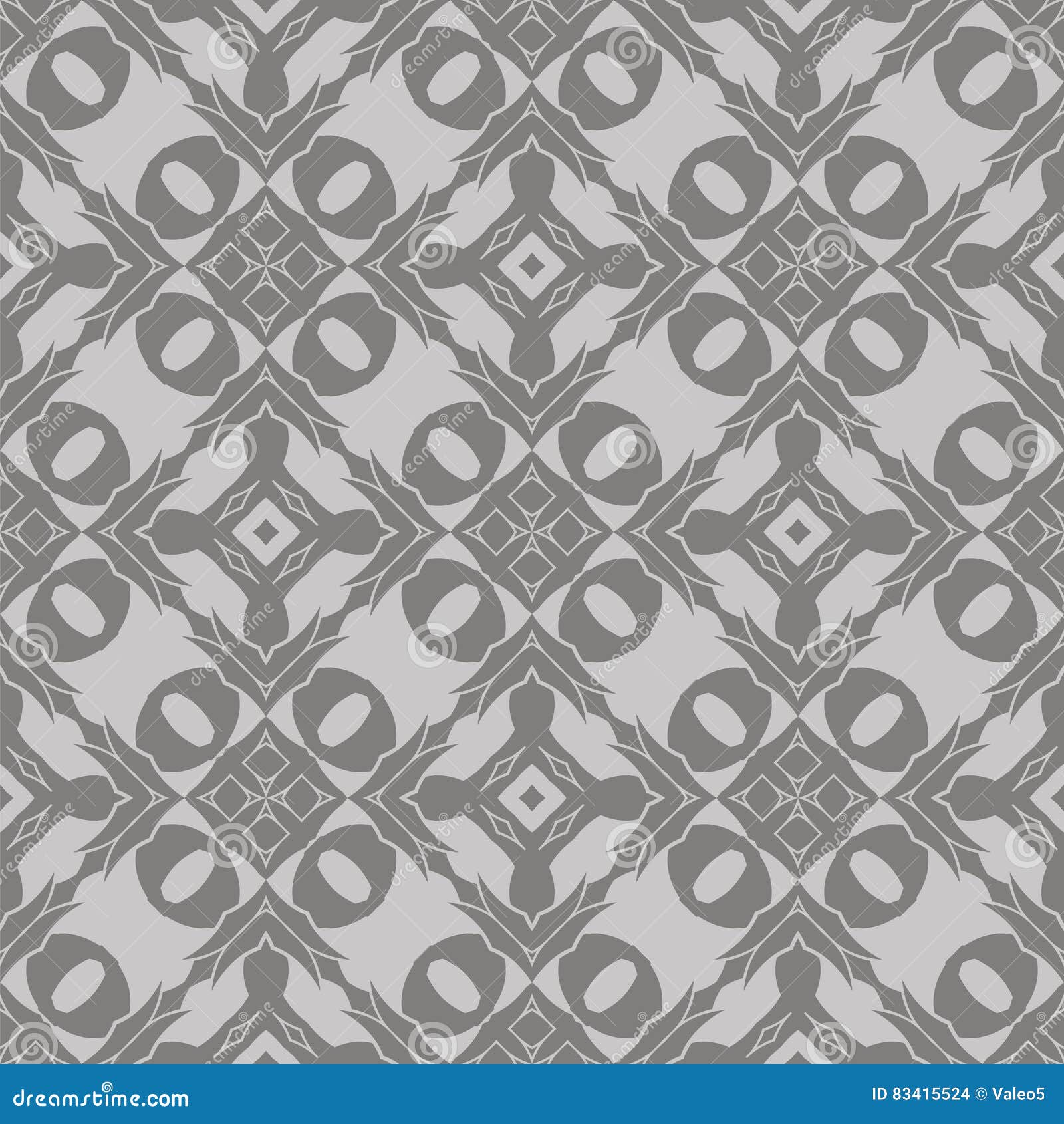 Grey Ornamental Seamless Line Pattern Stock Illustration Illustration