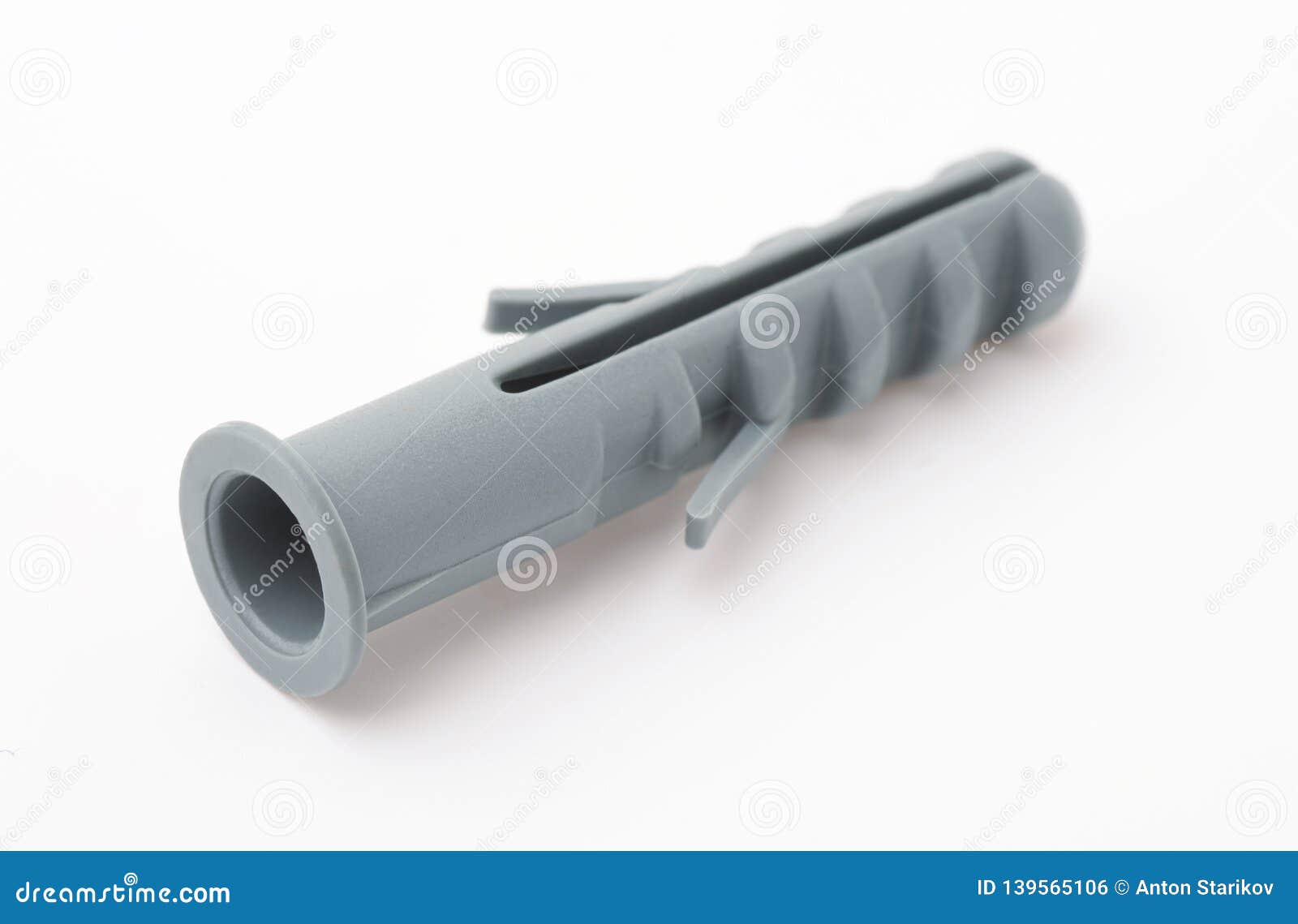Grey Plastic Expansion Wall Plug Stock Photo Image of object