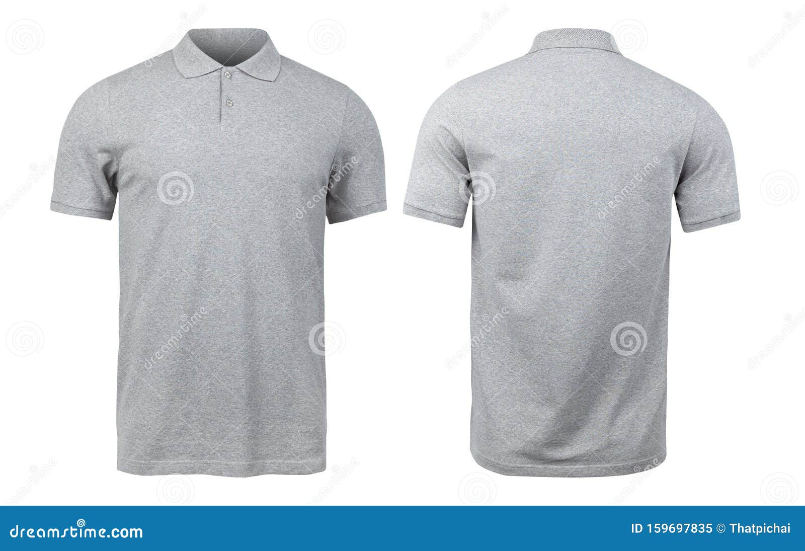 Grey Polo Shirts Mockup Front and Back Used As Design Template ...