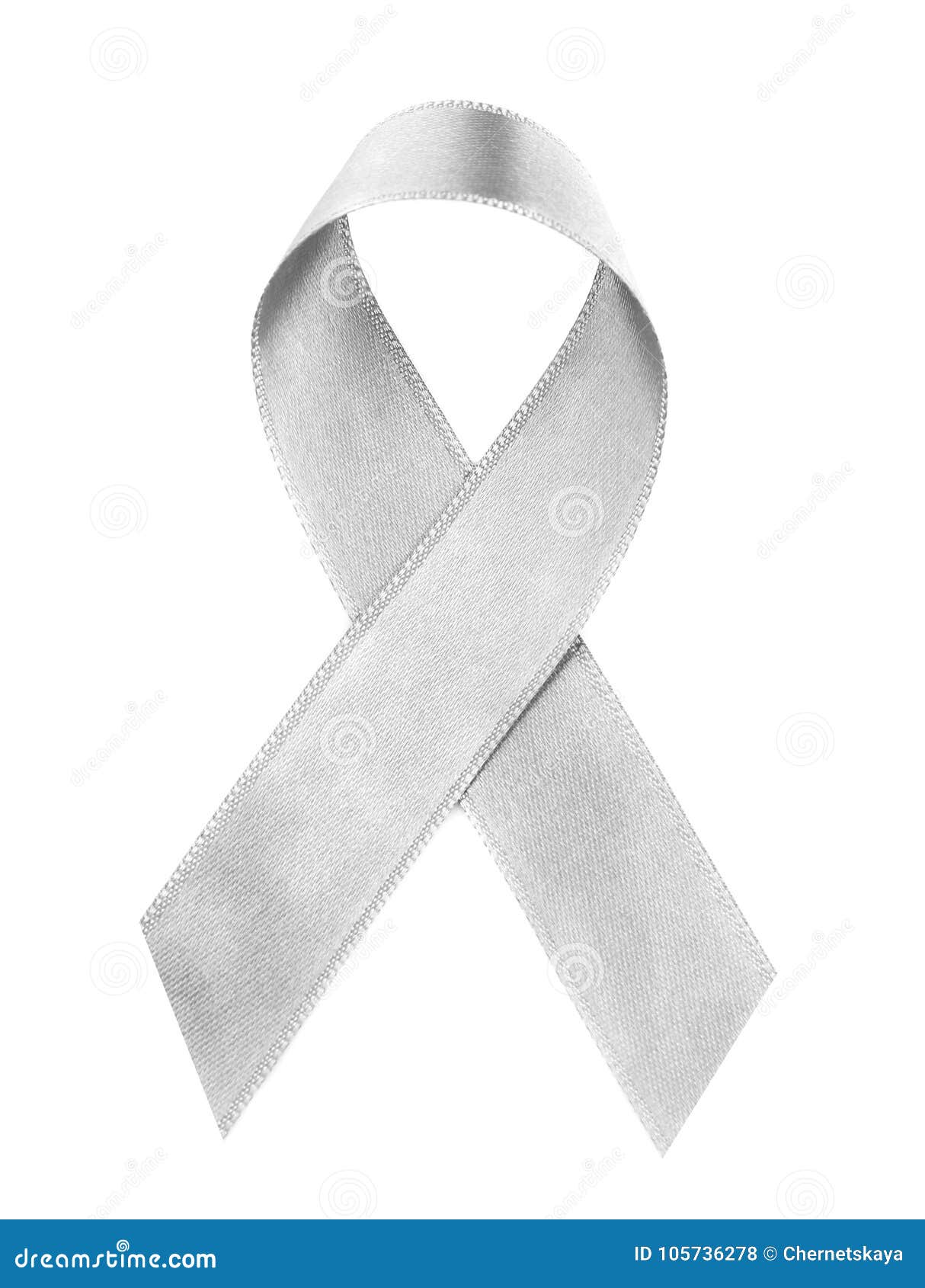 Grey Ribbon On White Background Brain Cancer Stock Photo Image Of