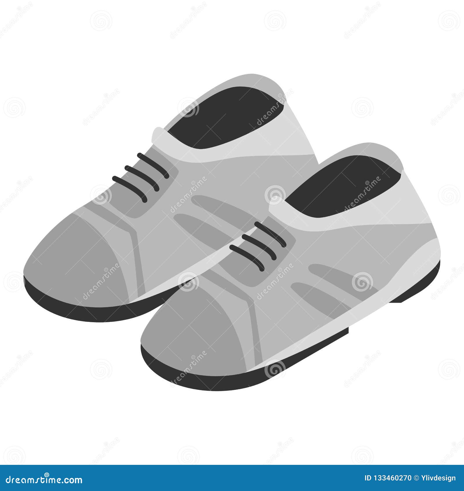 Grey Shoes Icon Isometric Style Stock Vector Illustration Of Drawn Fashion