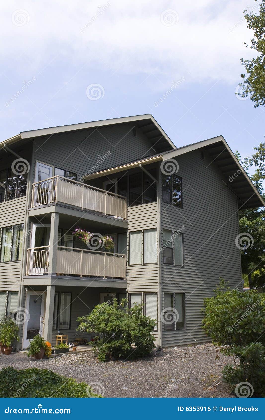 Grey Siding Condos stock photo. Image of condominium, dwelling 6353916