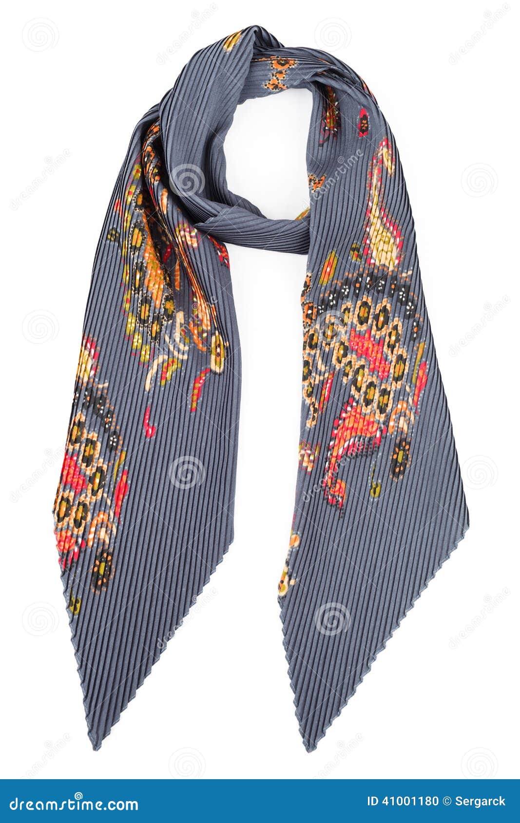 Grey Silk Scarf with Colors Stock Photo - Image of grey, black: 41001180