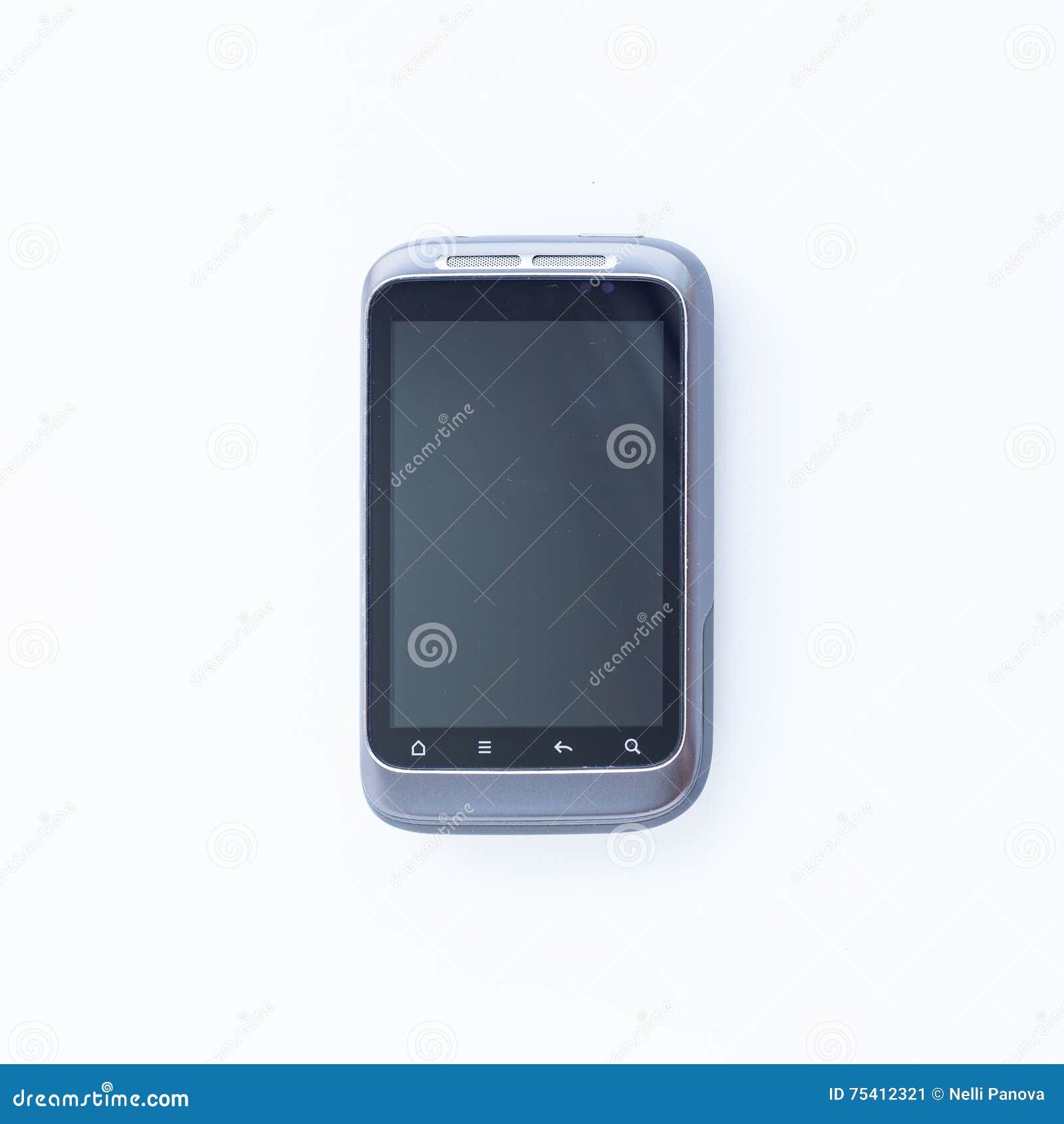 Grey Smartphone on a White Background Stock Image Image of electronic