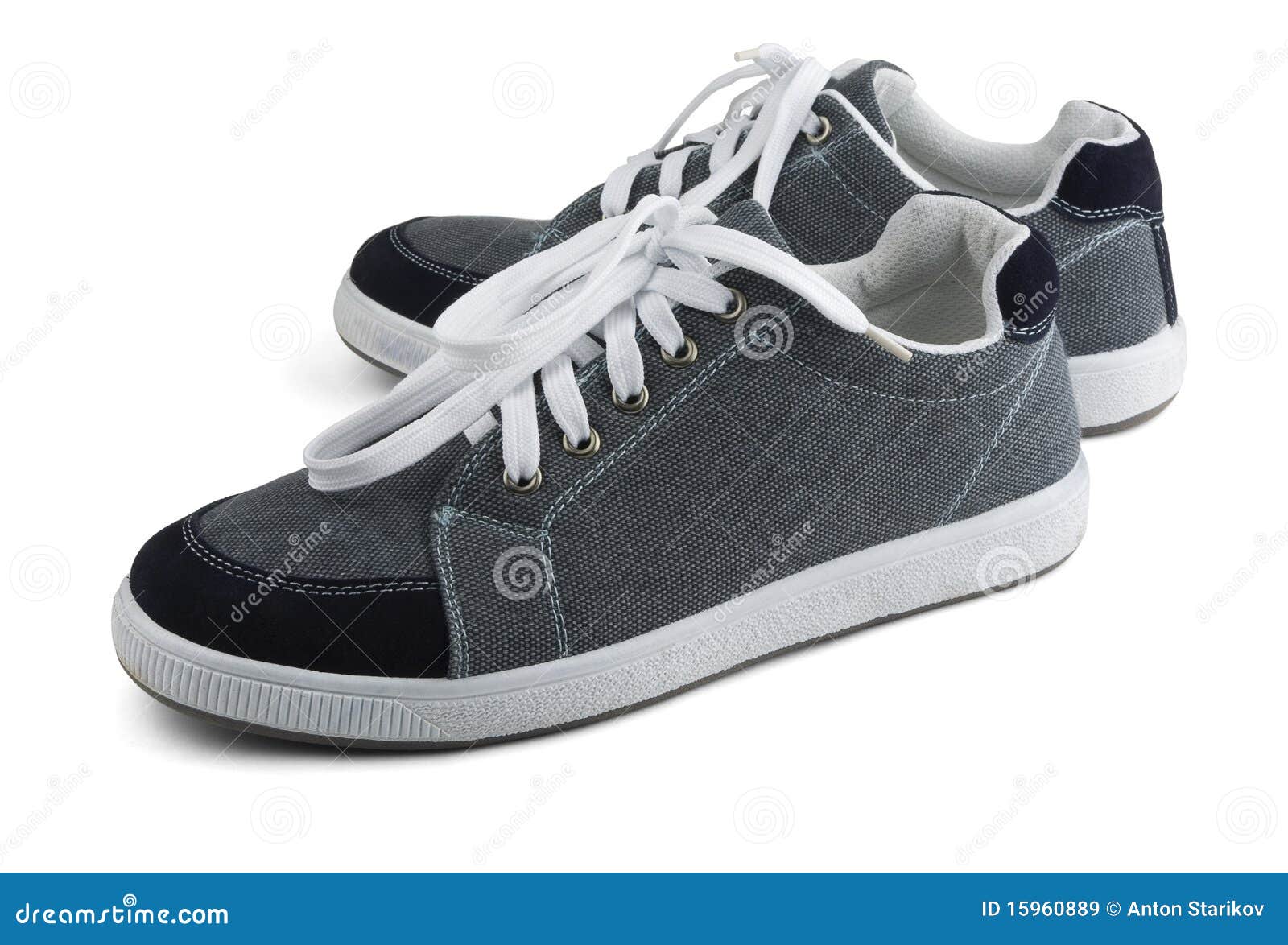 Grey sneakers stock image. Image of footwear, fashion - 15960889