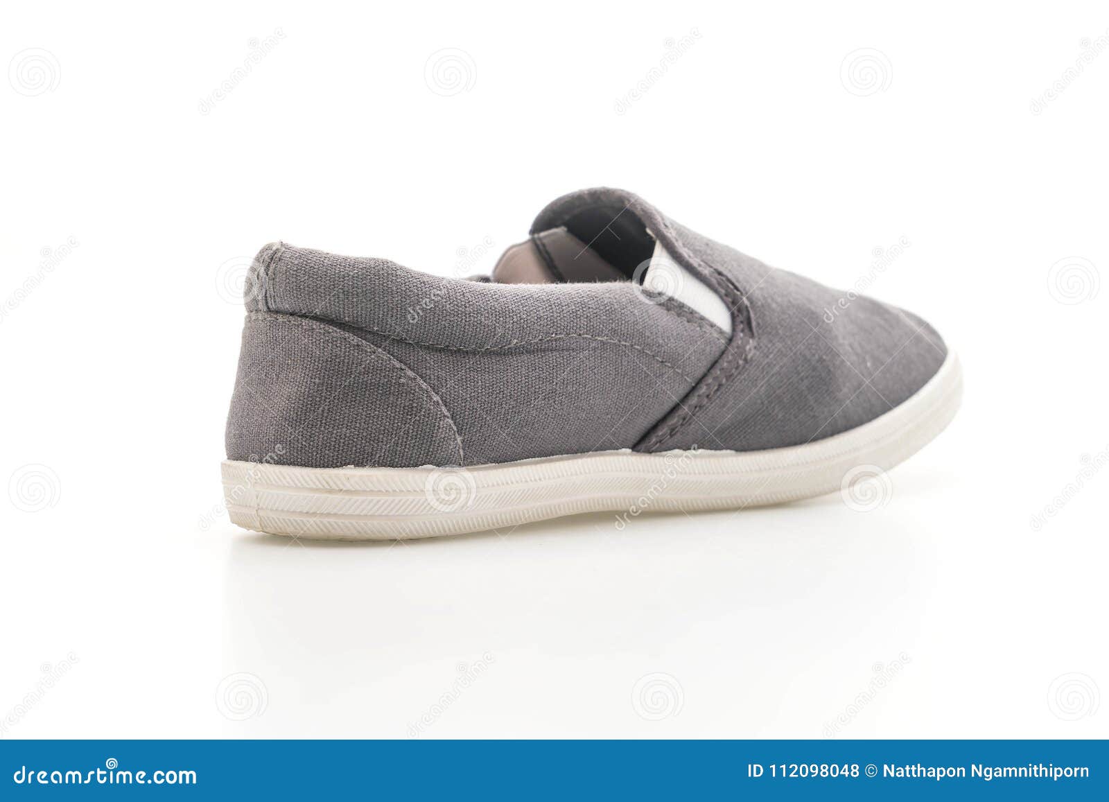 Grey Sneakers on White Background Stock Photo - Image of foot, fashion ...