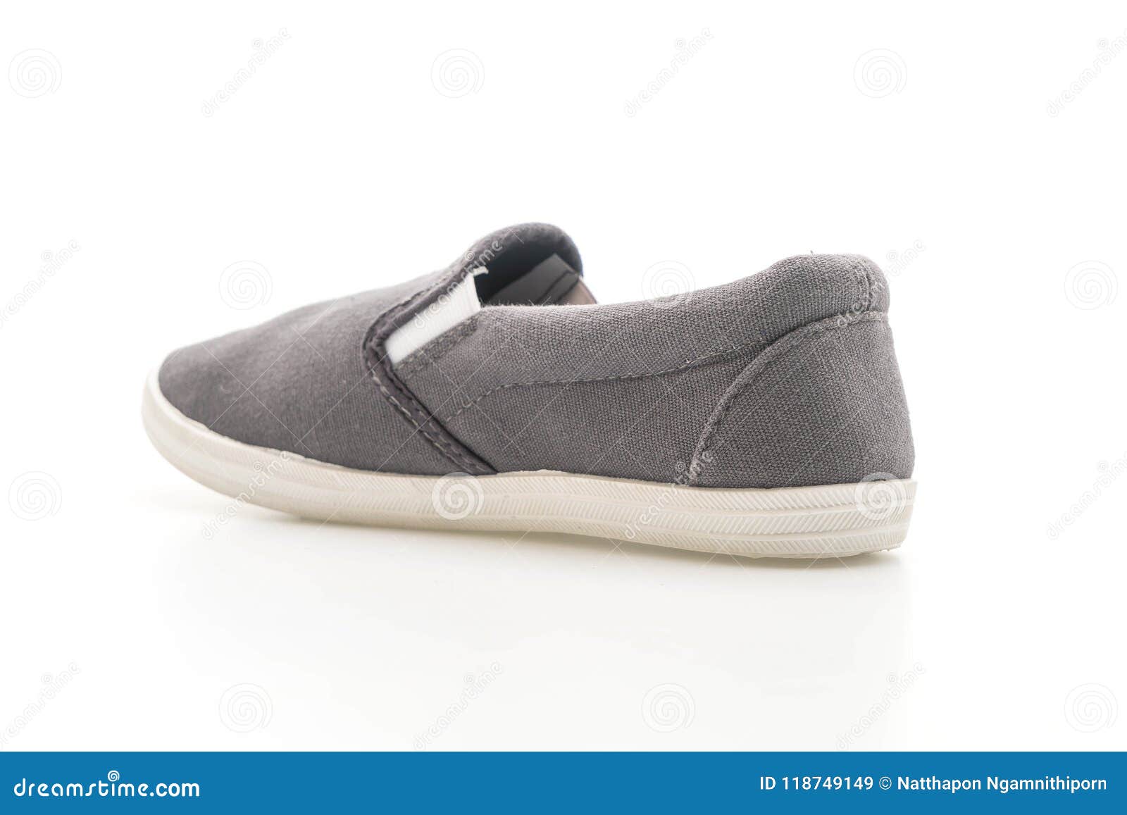 Grey Sneakers on White Background Stock Image - Image of blank, object ...