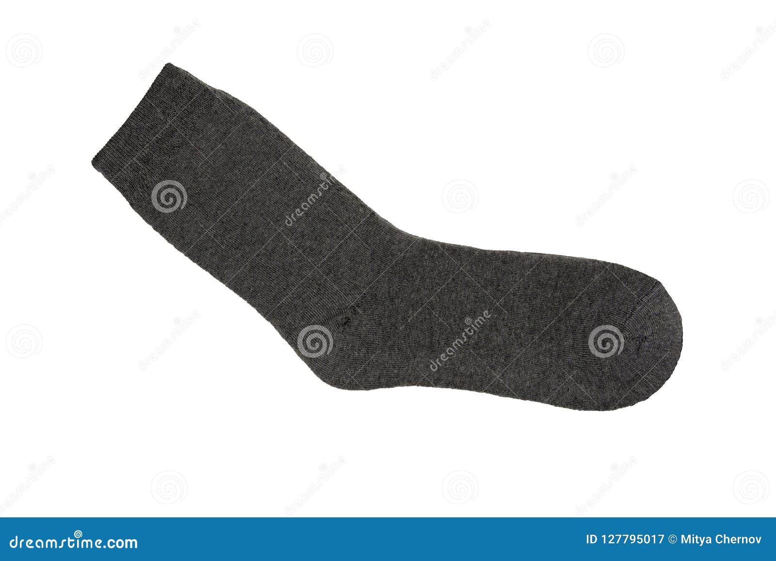 Grey Sock on White Background. Stock Image - Image of green, cotton ...