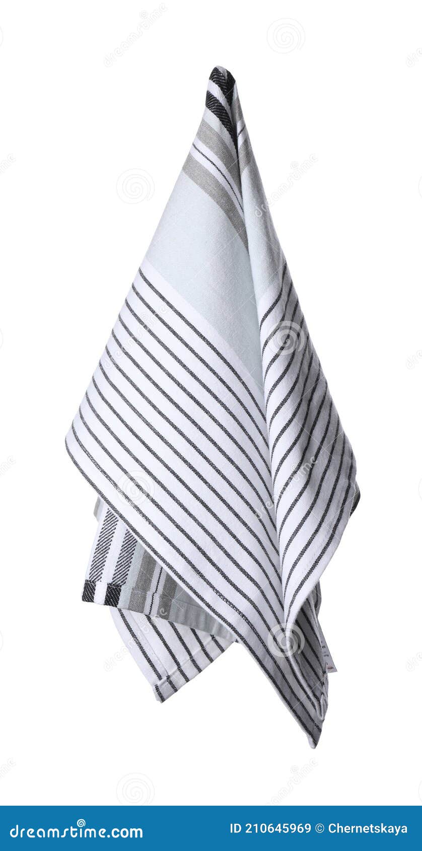 Grey Striped Fabric Napkin Isolated on White Stock Image Image of