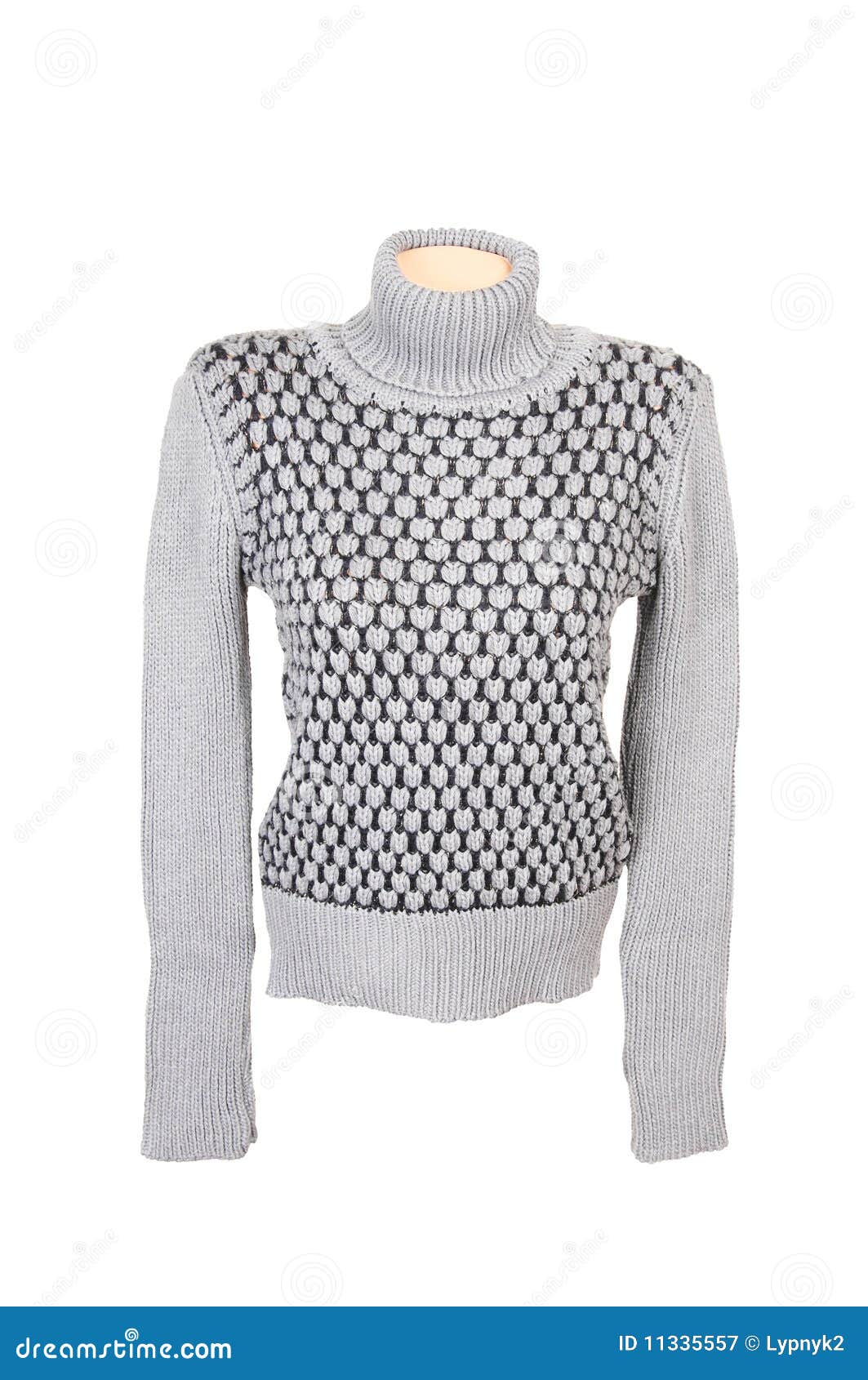 Grey Stylish Sweater on a White. Stock Image - Image of material ...