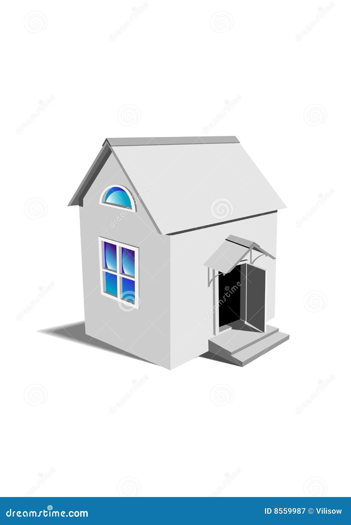 Grey toy house stock vector. Illustration of game, build 8559987