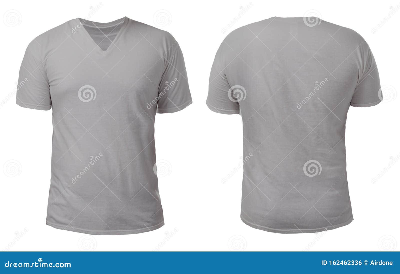 Grey V-Neck Shirt Design Template Stock Photo - Image of body, front ...