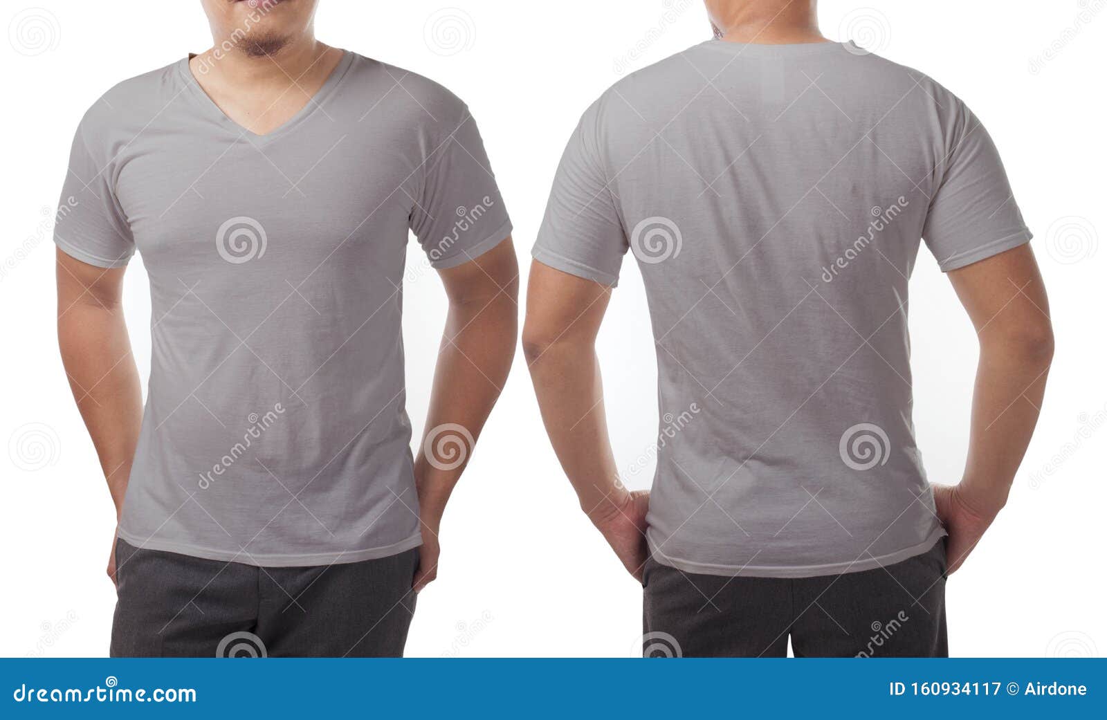 Grey V-Neck Shirt Design Template Stock Image - Image of copyspace ...