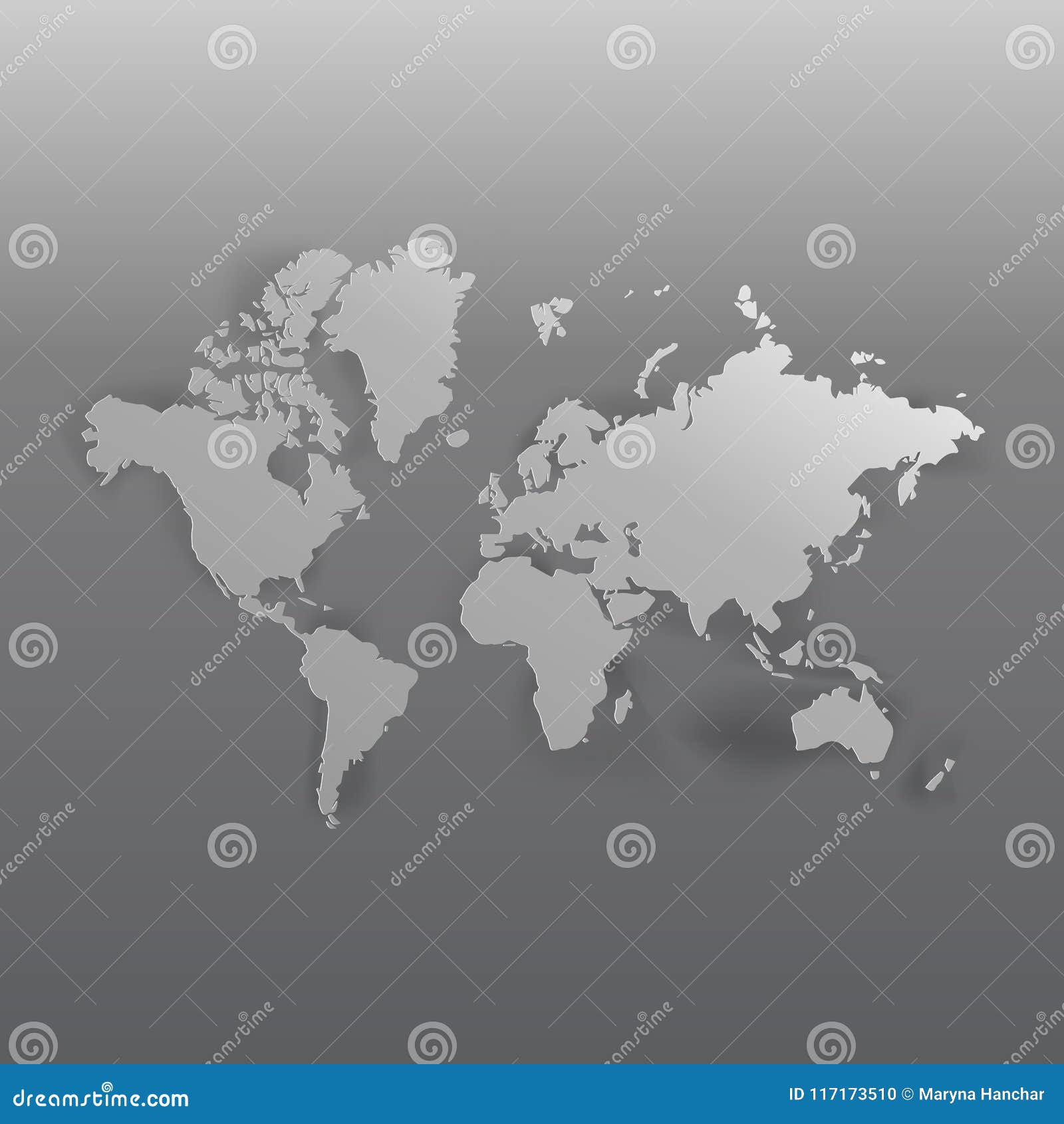 Карта мира серая