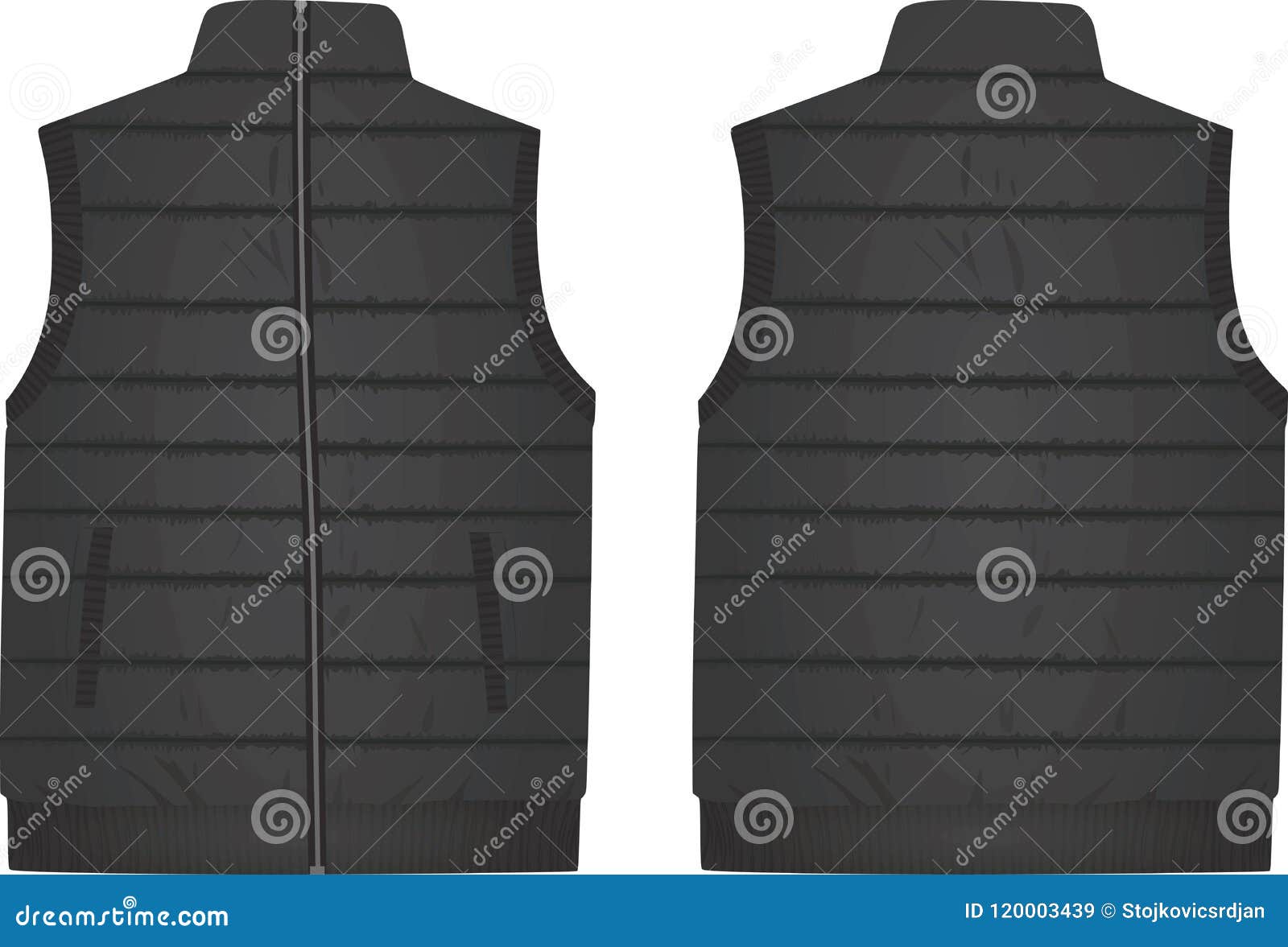 Download Grey Vest. Front And Back View Stock Vector - Illustration ...