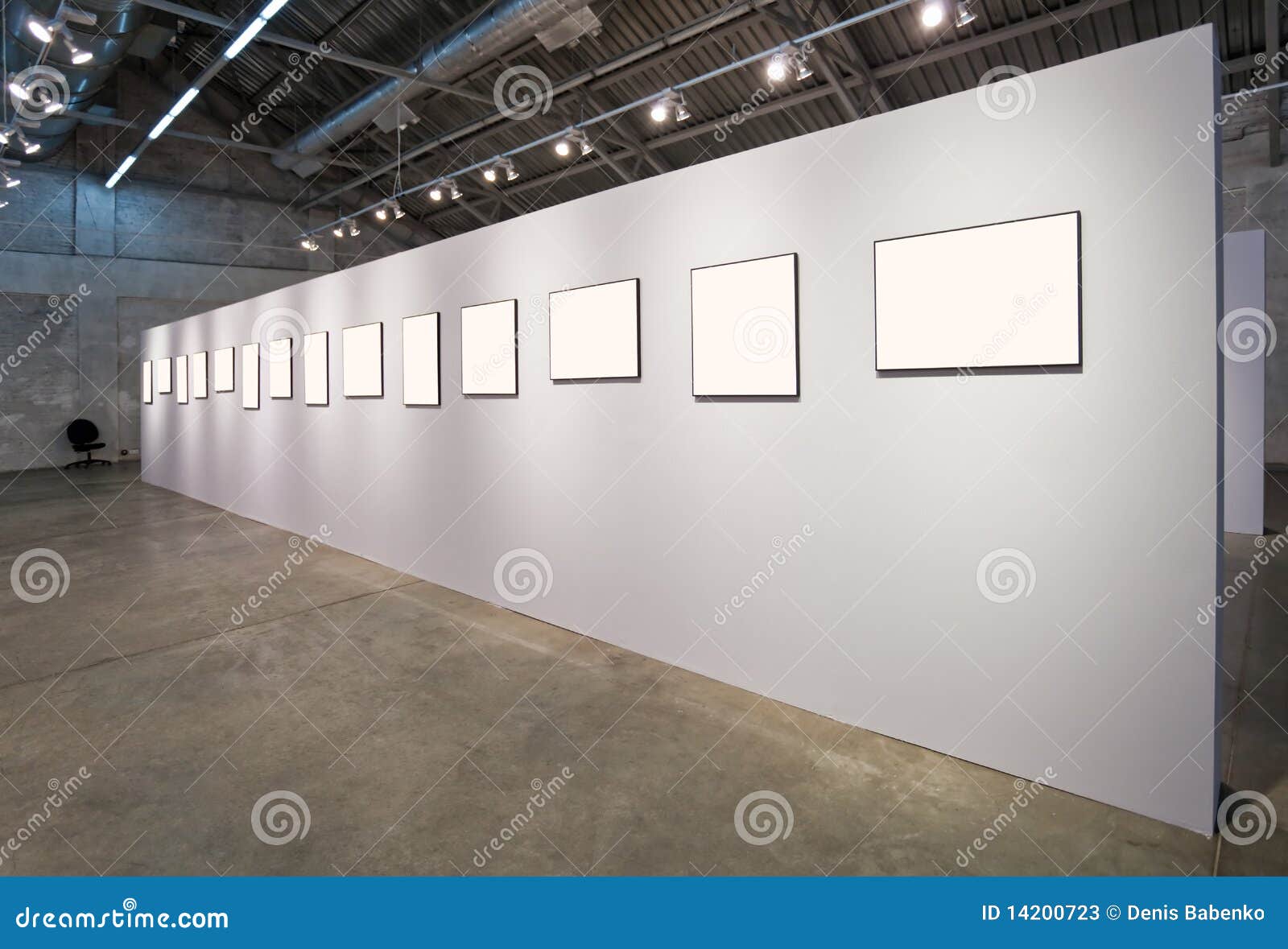 Grey wall with many frames stock image. Image of canvas 14200723