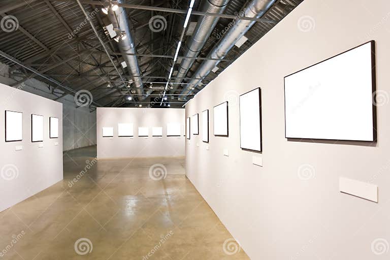 Grey Walls with Many Frames Stock Image Image of frame, construction