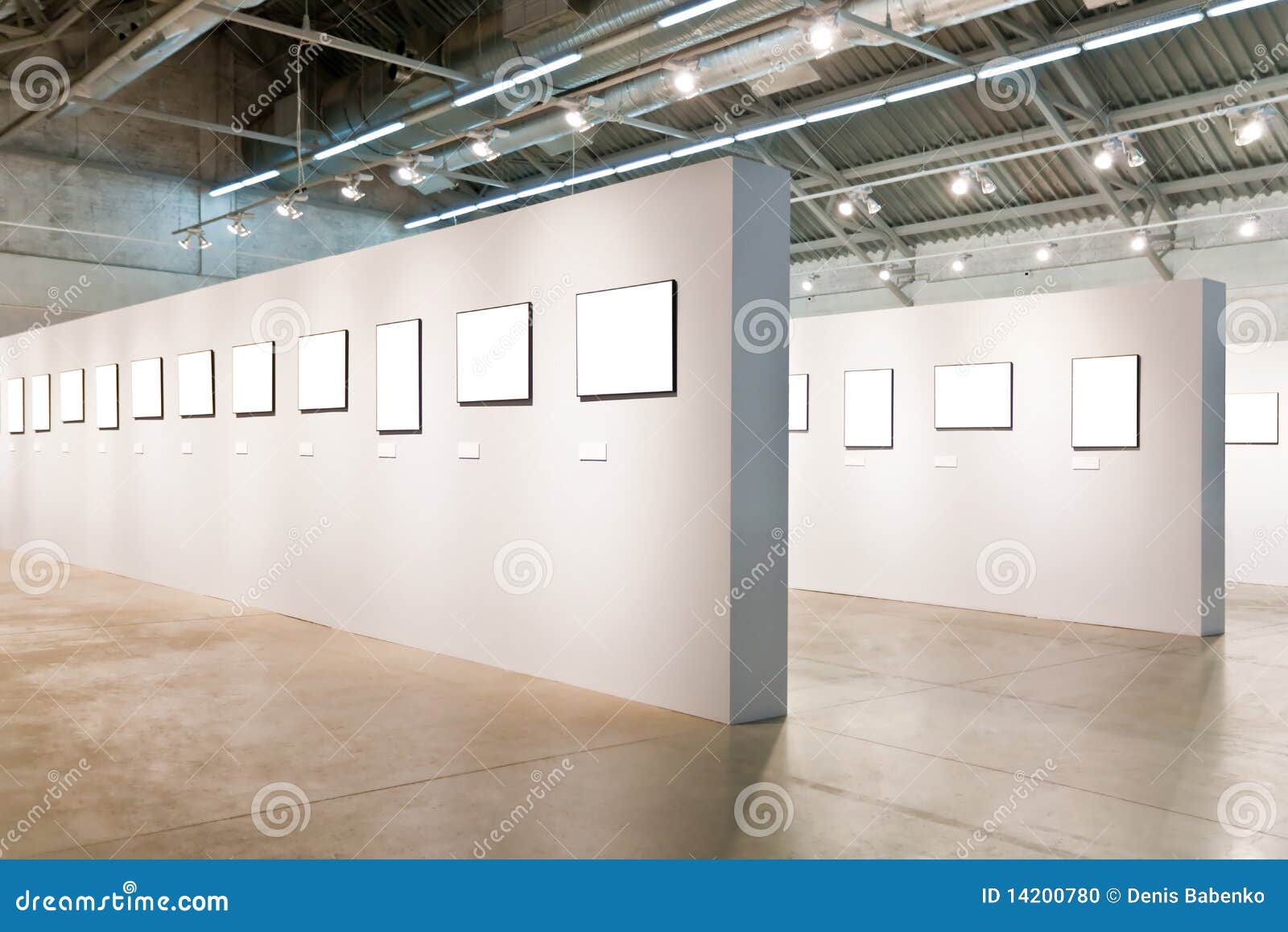 Grey Walls with Many Frames Stock Photo Image of black, copyspace