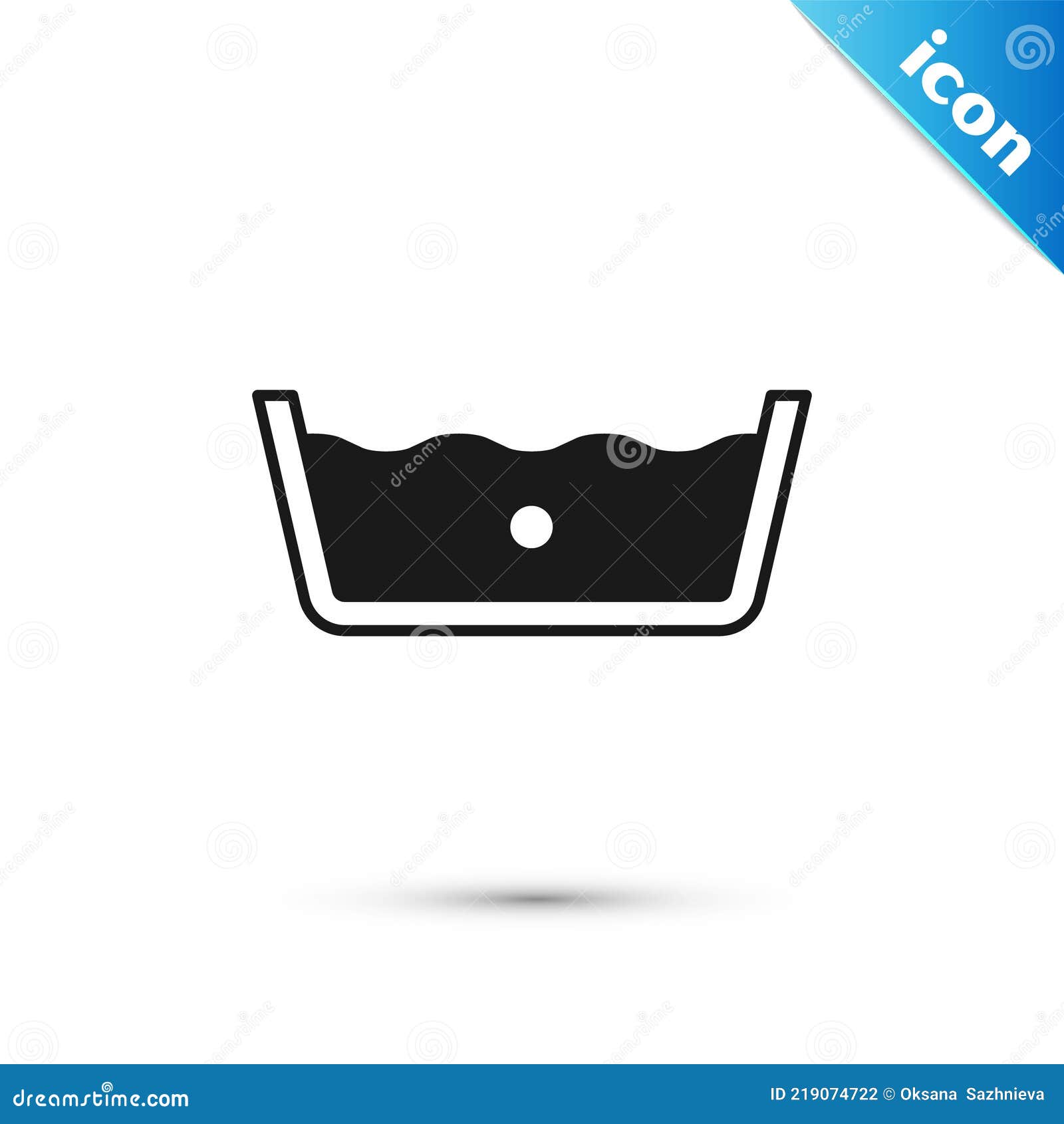 grey washing under 30 degrees celsius icon  on white background. temperature wash. 