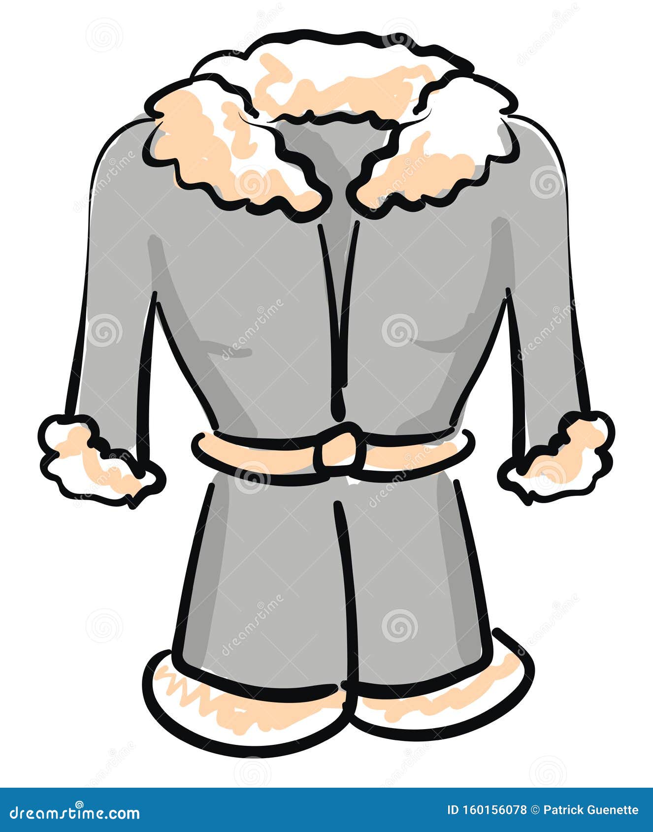 Download A Grey Winter Coat Vector Or Color Illustration Stock Vector - Illustration of warm, belt: 160156078