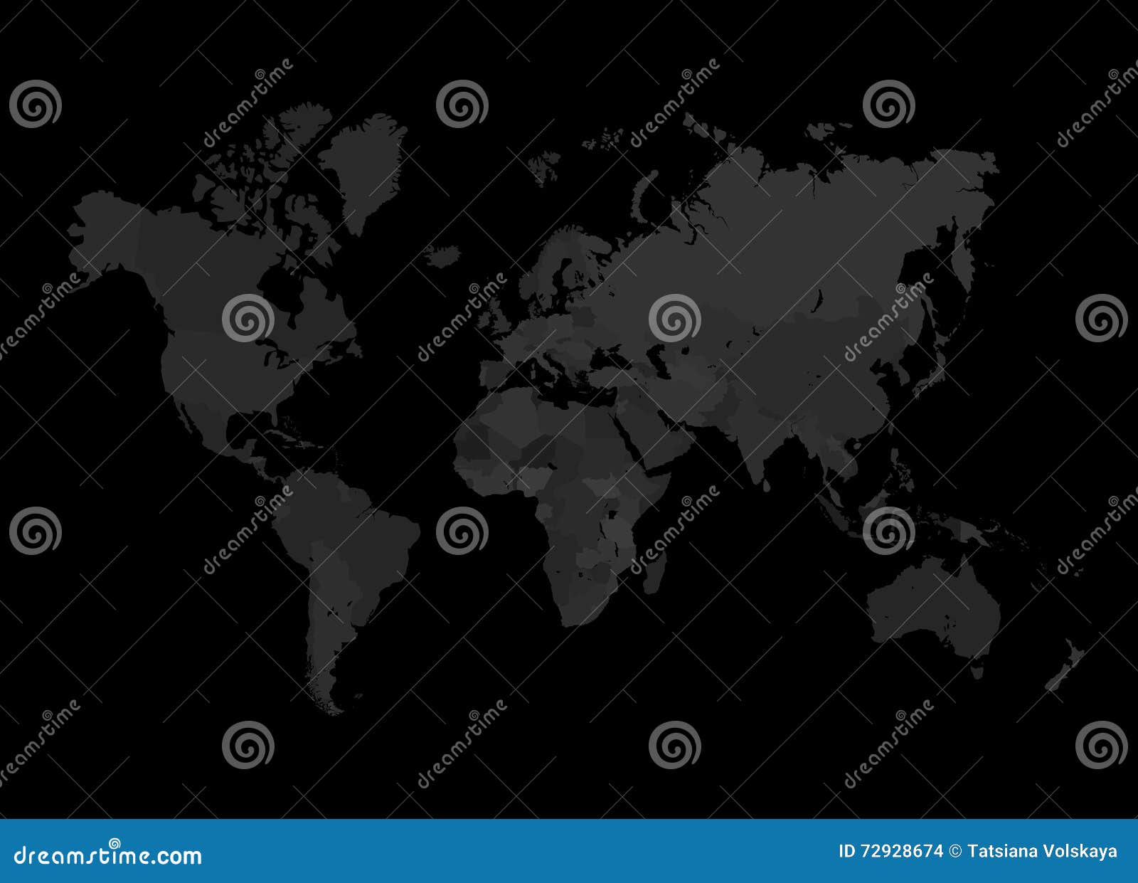 Grey World Map Illustration Stock Vector Illustration Of Detail Flat