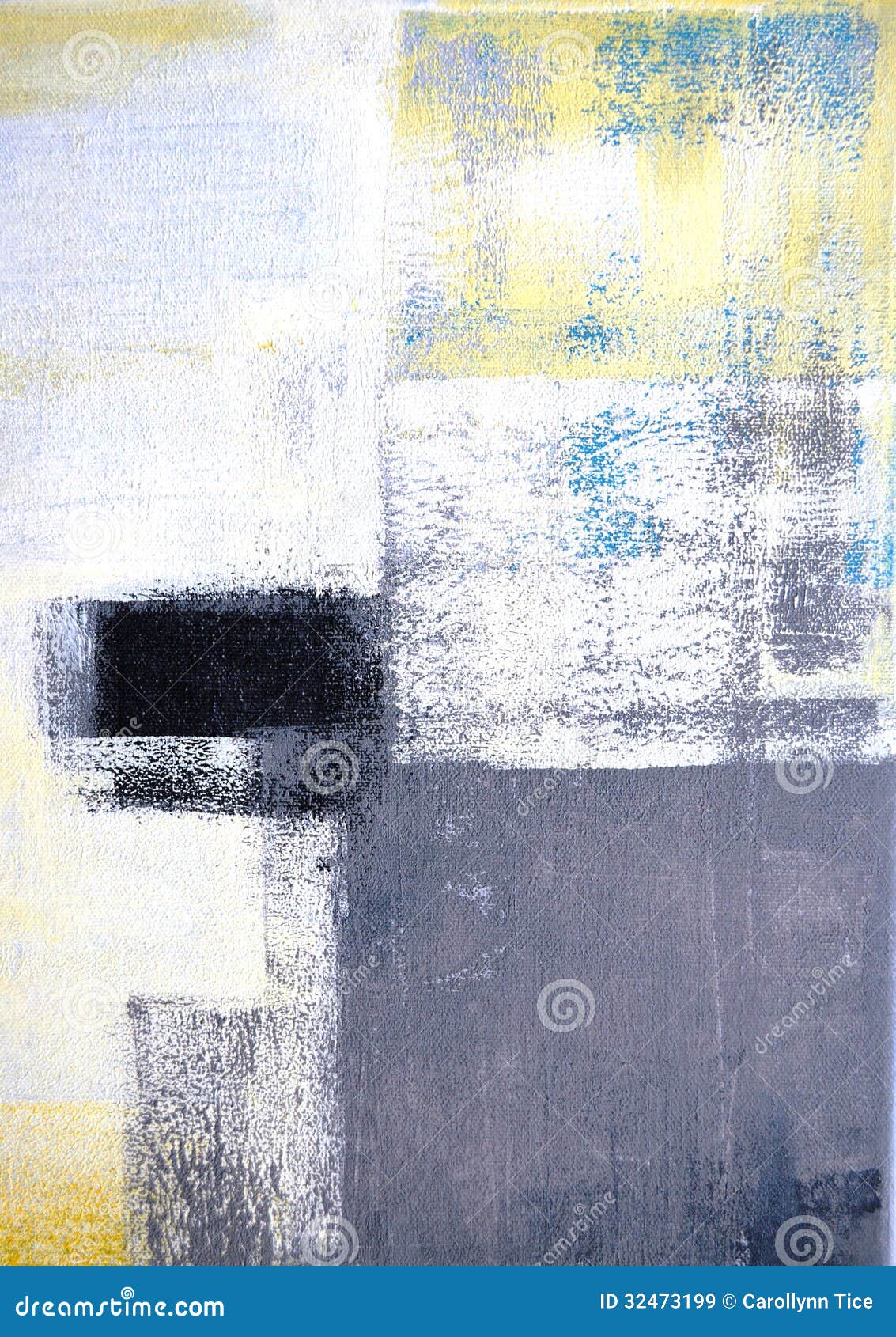 Grey and Yellow Abstract Art Painting Stock Image Image of yellow