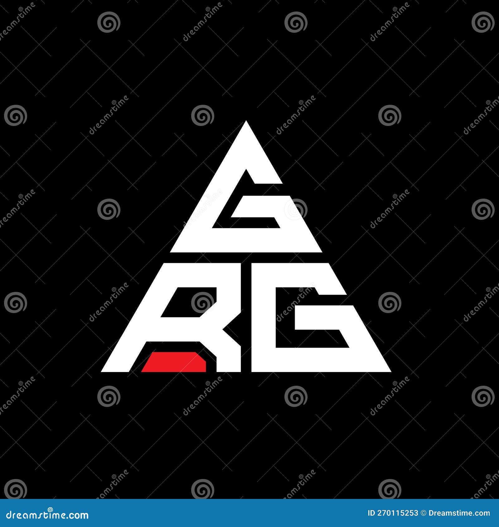 grg triangle letter logo  with triangle . grg triangle logo  monogram. grg triangle  logo template with red