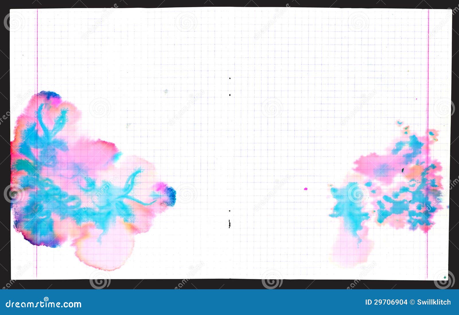 Colorful Ink Blots On Copybook Stock Illustration Illustration of