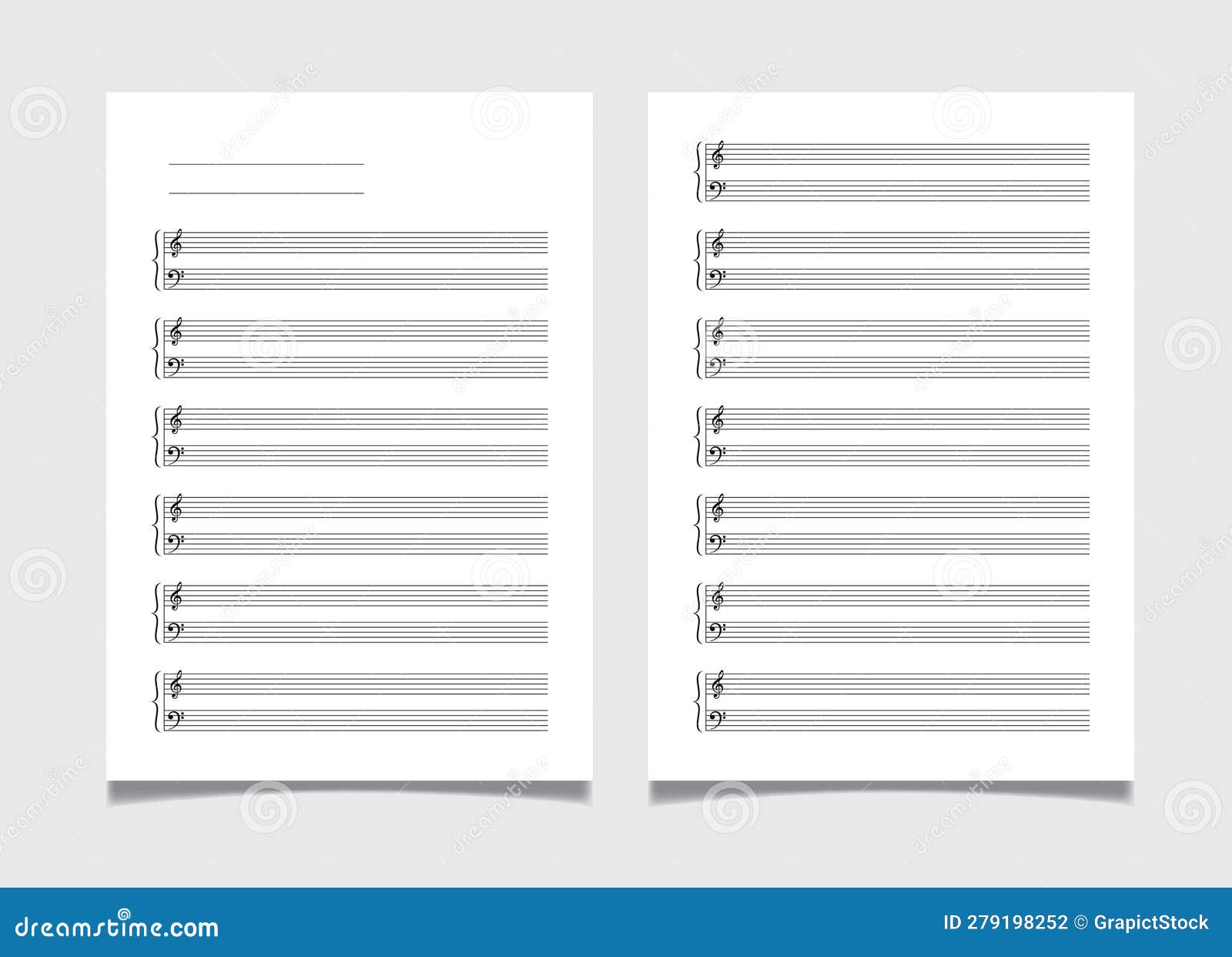 Grid Paper Music Notation Template for Piano, A4 Size Stock Vector Grid Paper Music Notation Template for Piano, A4 Size Stock Vector
