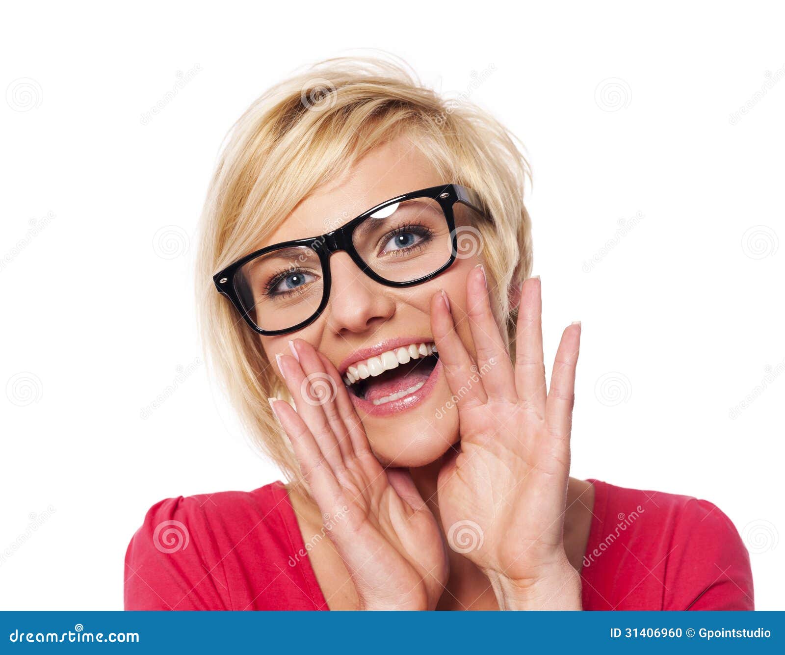 Per Poter Sentirla Si Deve Gridare Gridare della donna fotografia stock. Immagine di vetri - 31406960