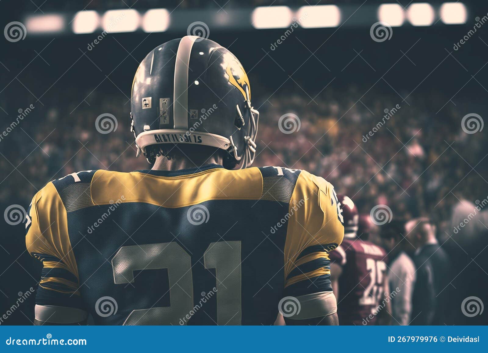 Gridiron, the Evolution of American Football Player. Generative Ai